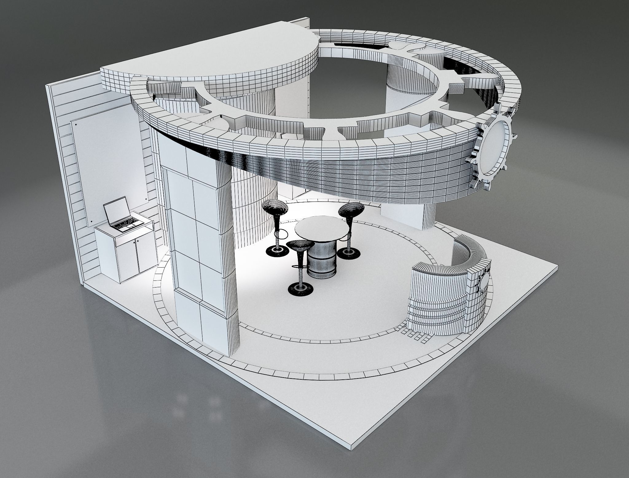Booth Exhibition Stand a169 3D model_8