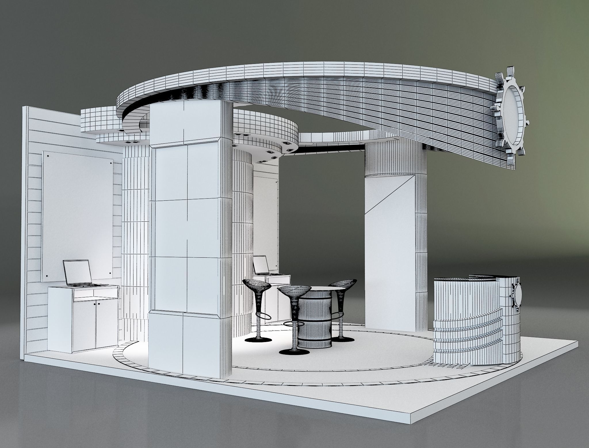 Booth Exhibition Stand a169 3D model_15