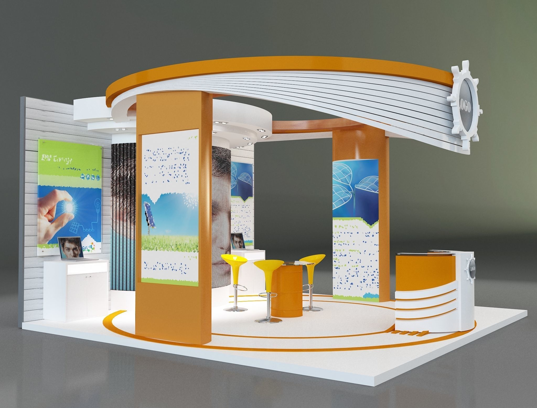 Booth Exhibition Stand a169 3D model_7