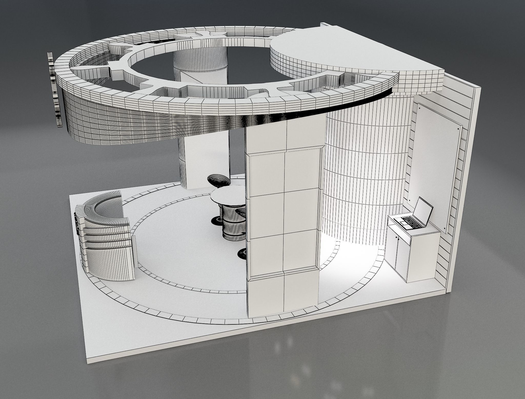Booth Exhibition Stand a169 3D model_11