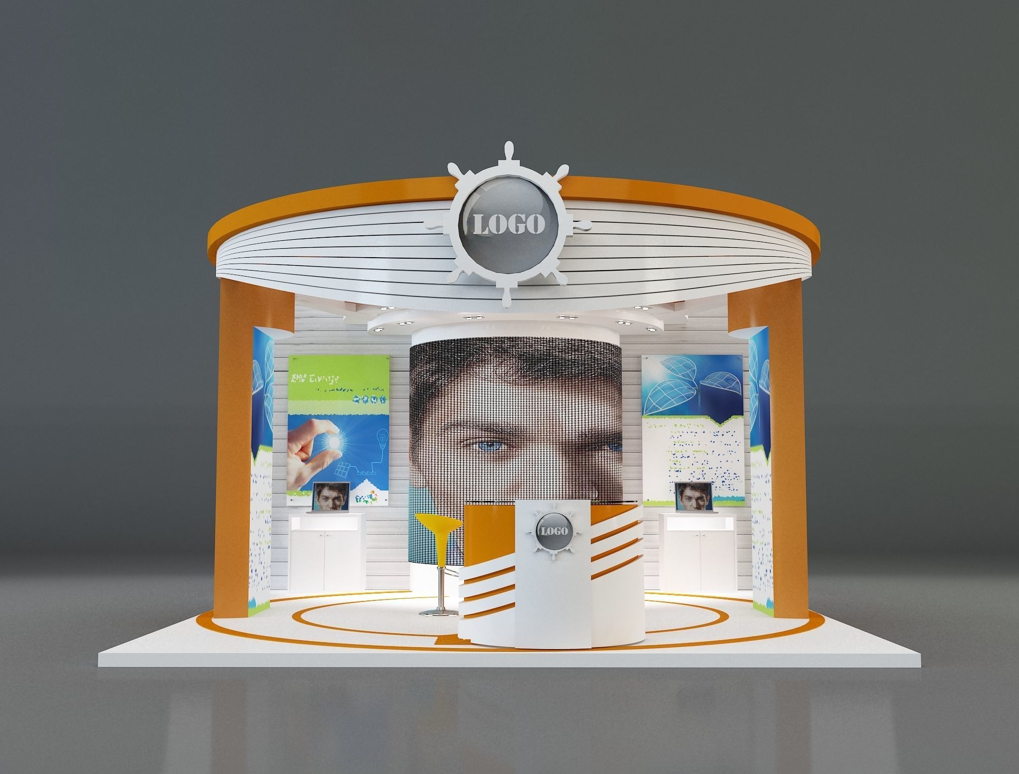 Booth Exhibition Stand a169 3D model_1