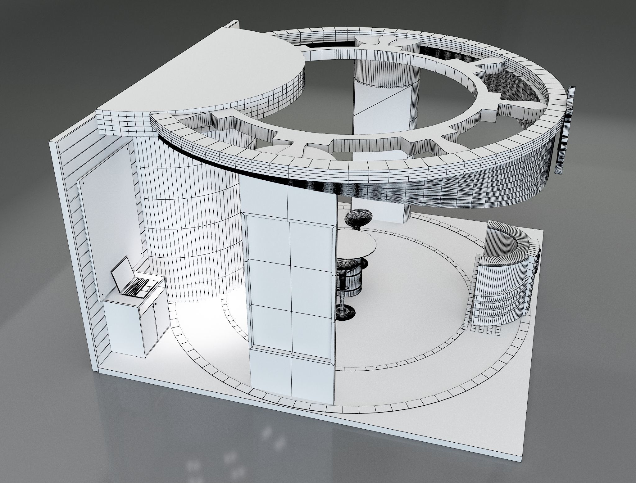 Booth Exhibition Stand a169 3D model_13
