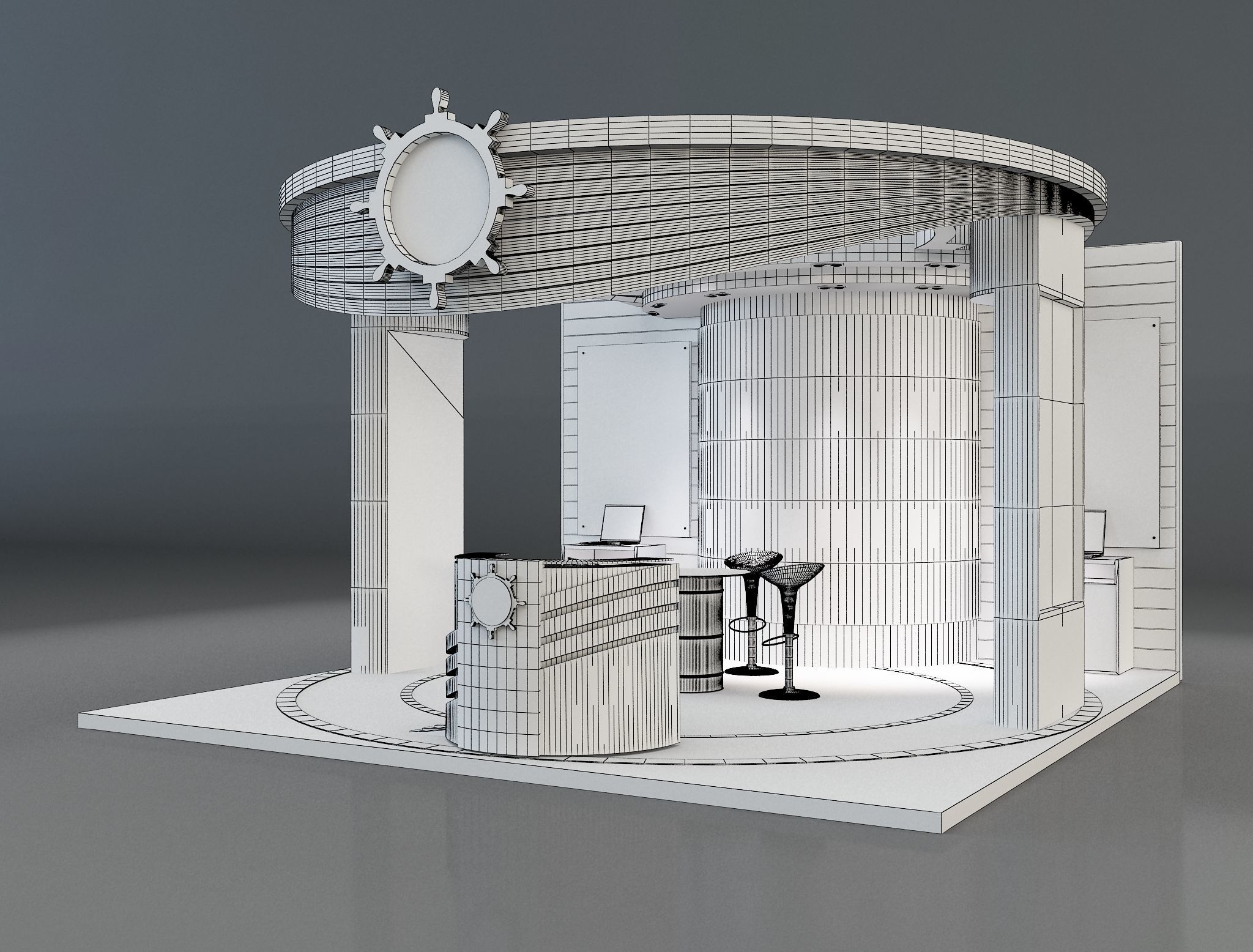 Booth Exhibition Stand a169 3D model_10