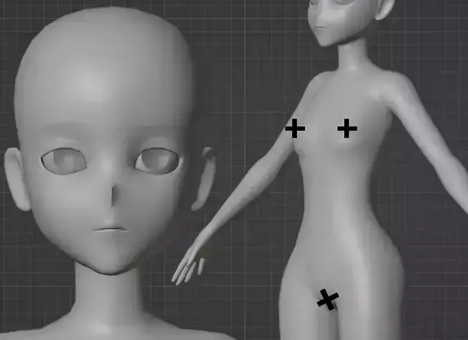 Anime Stylize base mesh model Ver03