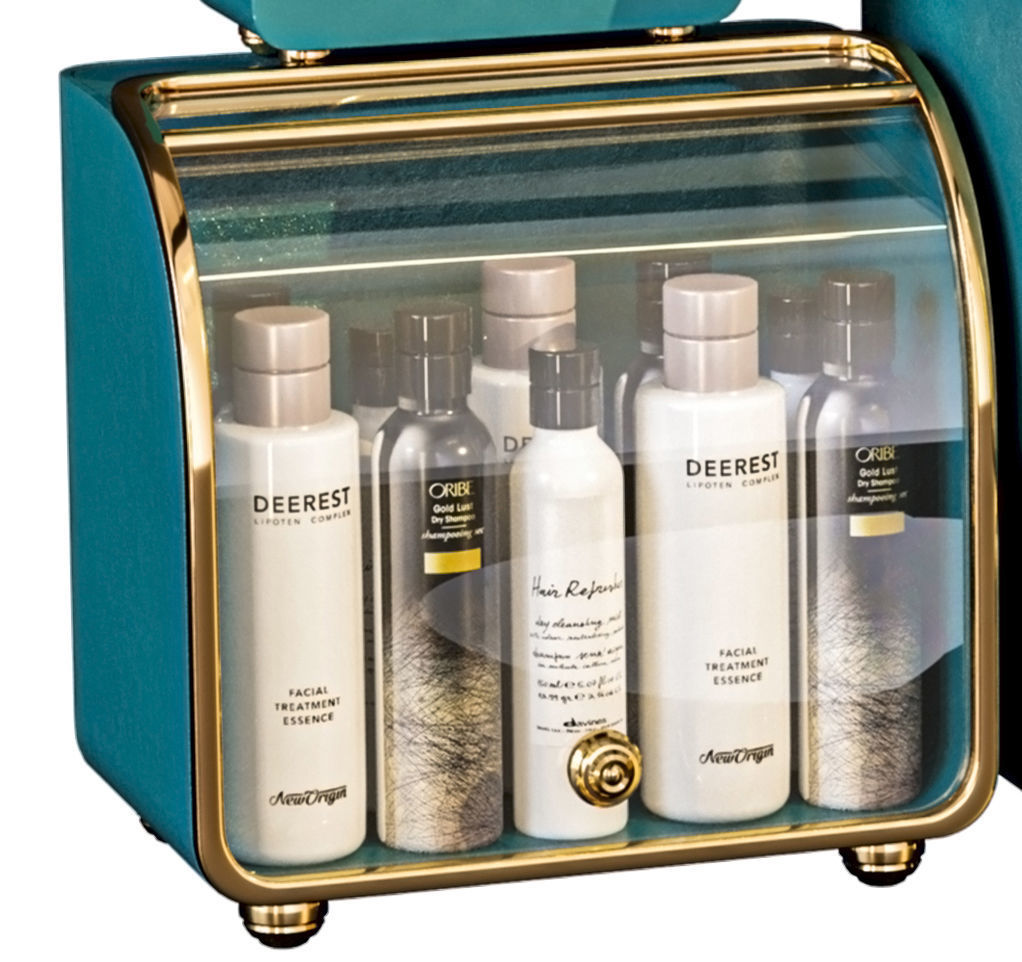 Designer shelf with luxury cosmetics for bathroom  3D model_2