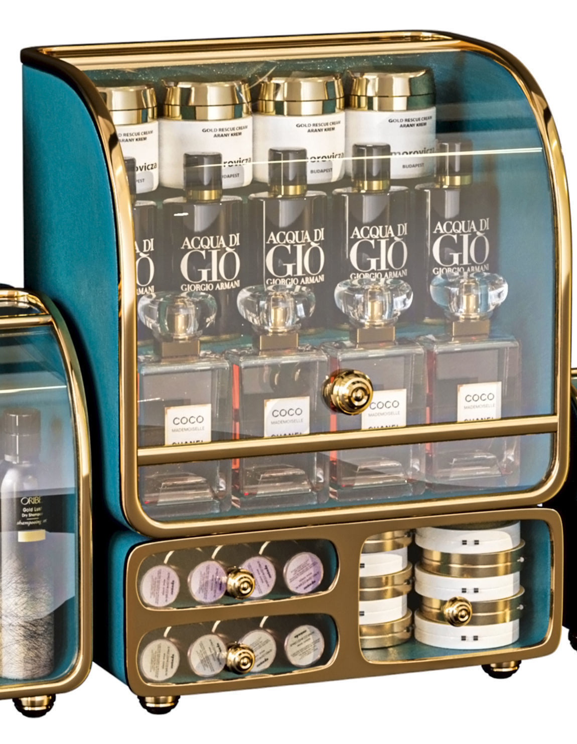 Designer shelf with luxury cosmetics for bathroom  3D model_3