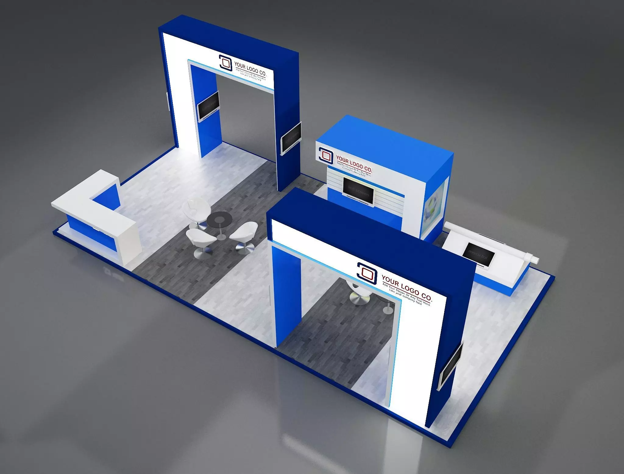 Booth Exhibition Stand a168 3D model_0