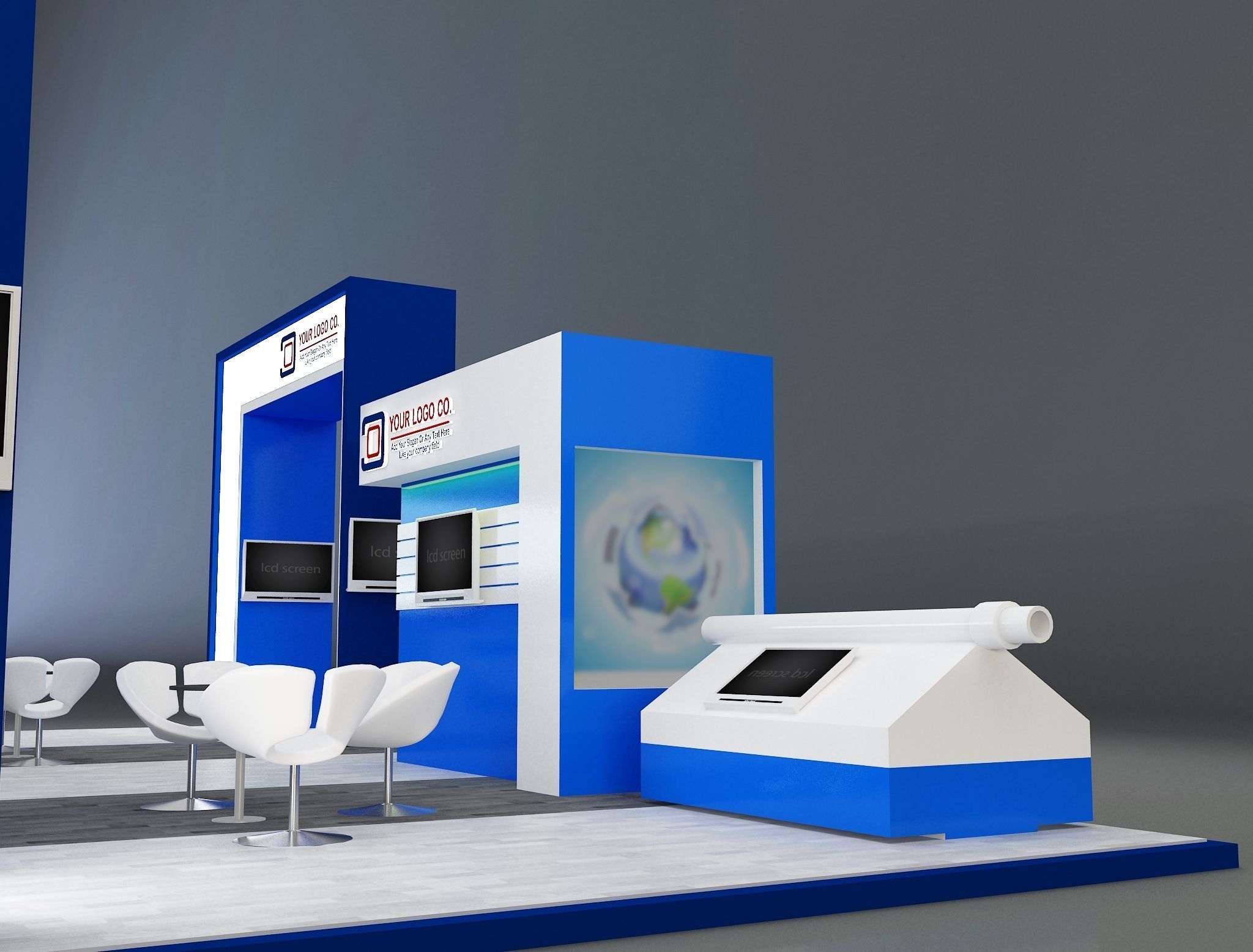 Booth Exhibition Stand a168 3D model_4