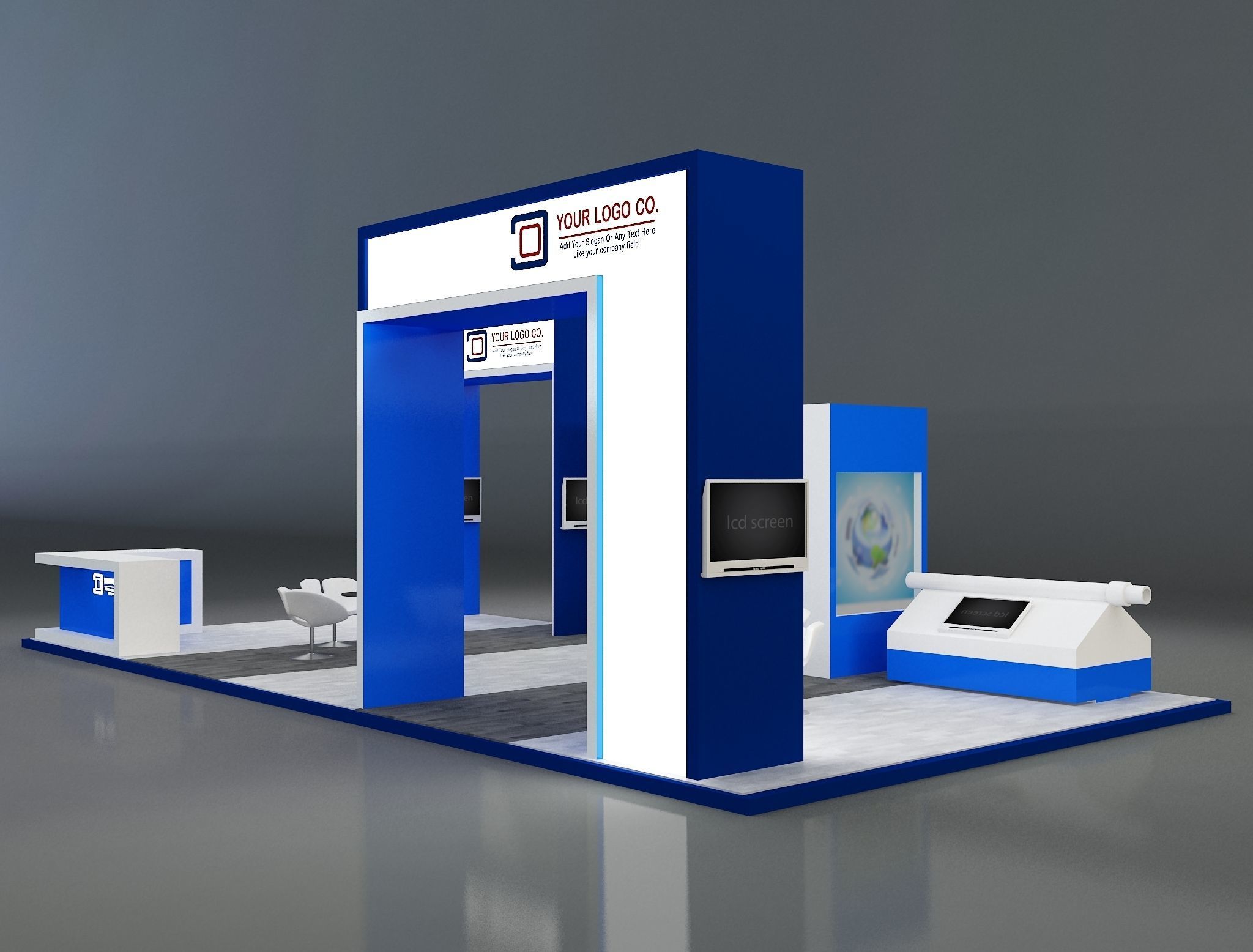 Booth Exhibition Stand a168 3D model_7
