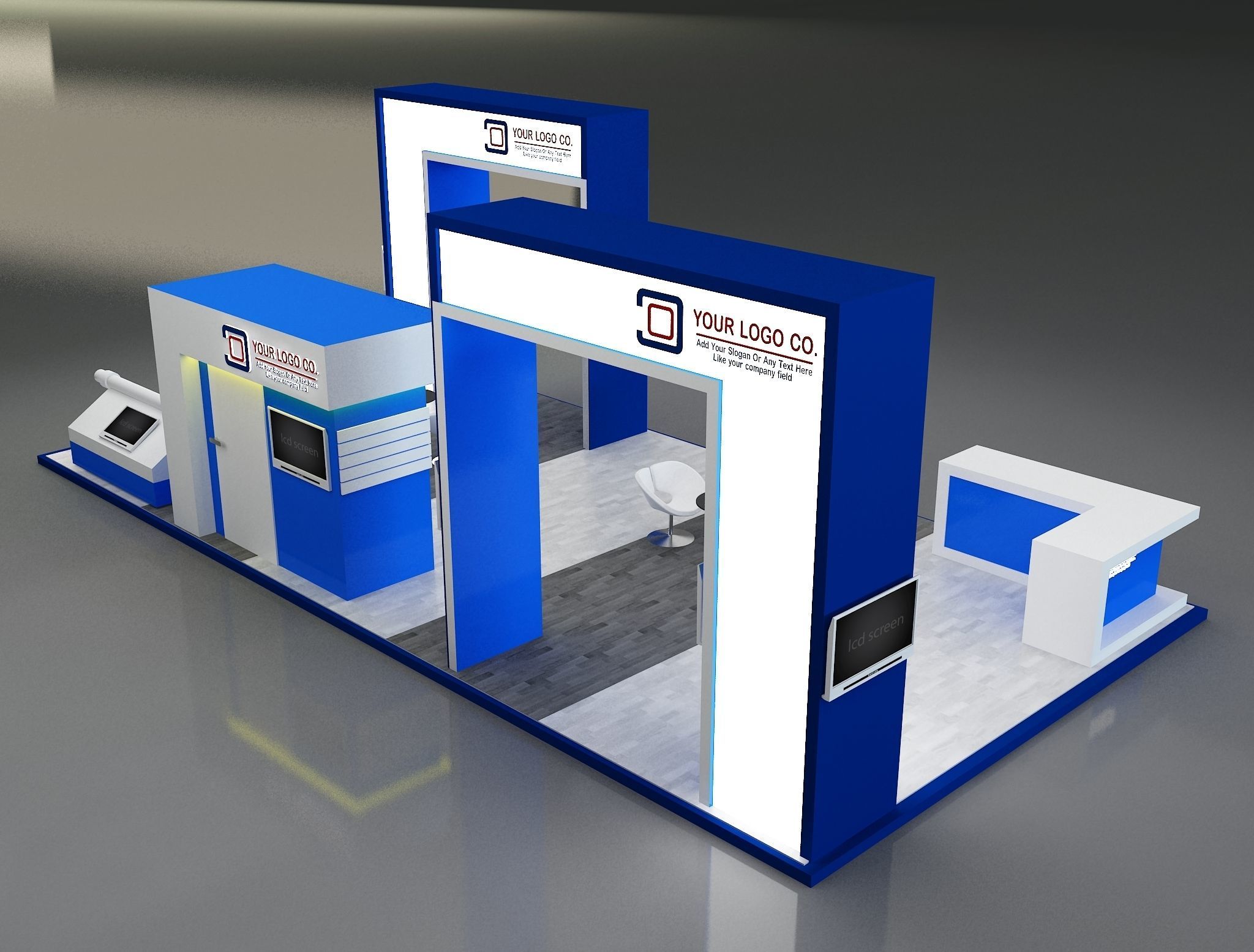 Booth Exhibition Stand a168 3D model_6
