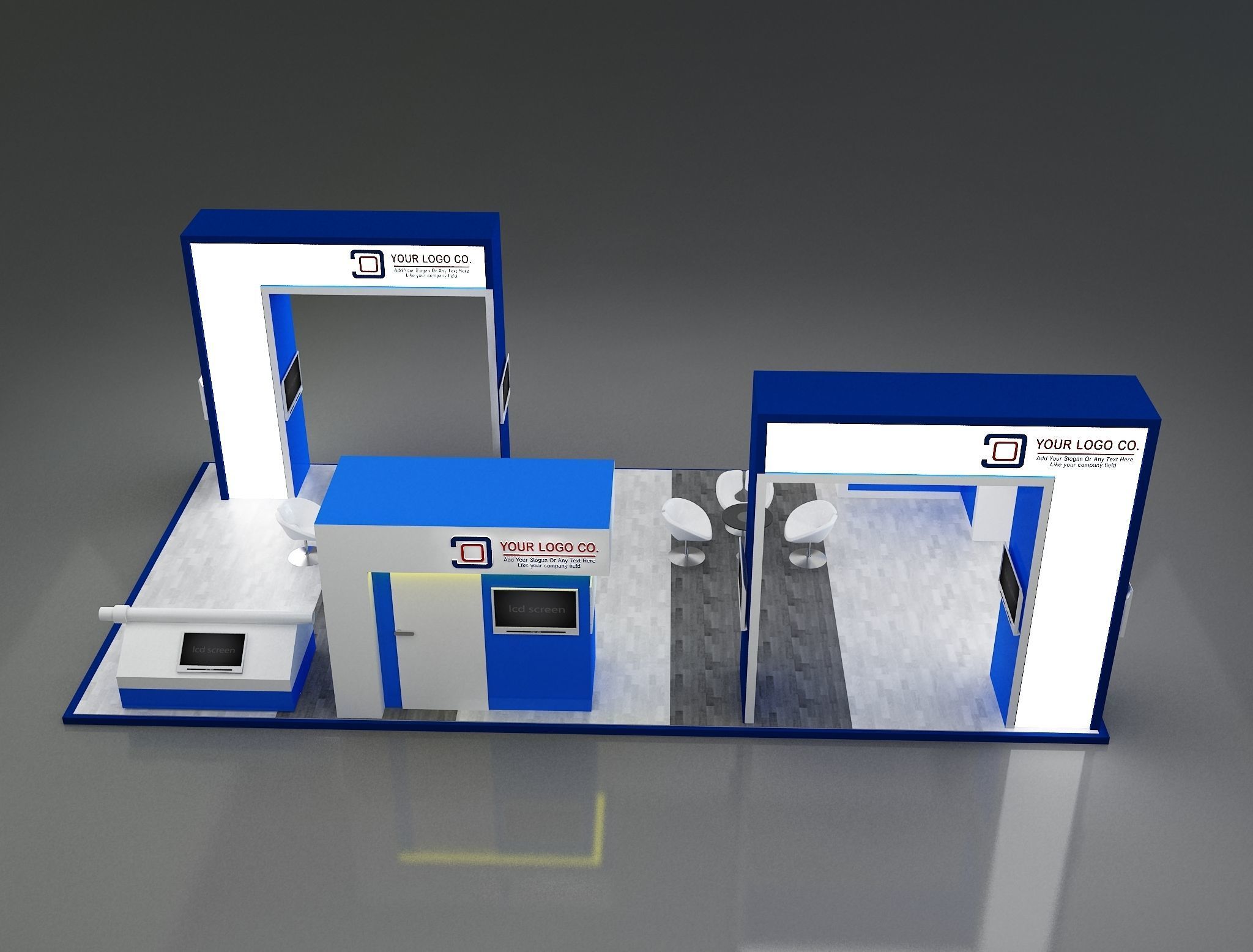 Booth Exhibition Stand a168 3D model_1