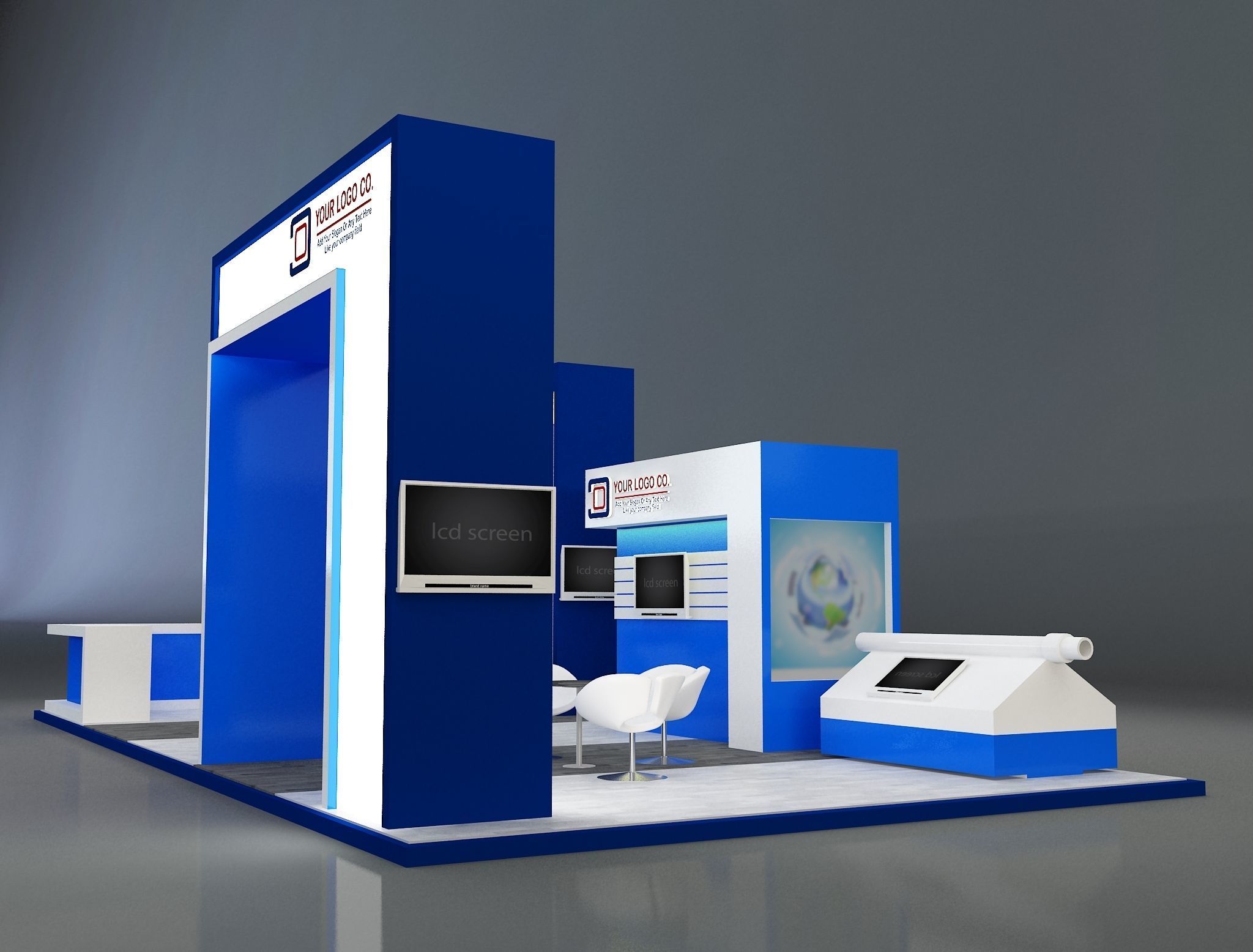 Booth Exhibition Stand a168 3D model_5
