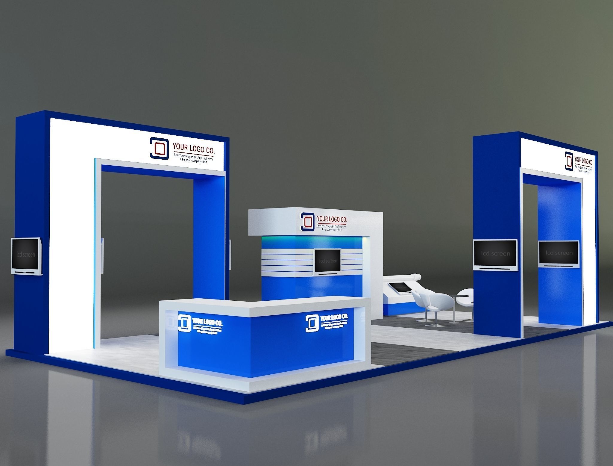 Booth Exhibition Stand a168 3D model_3