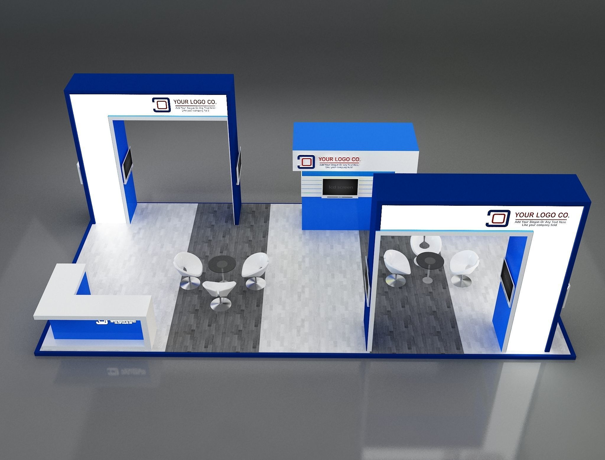 Booth Exhibition Stand a168 3D model_2
