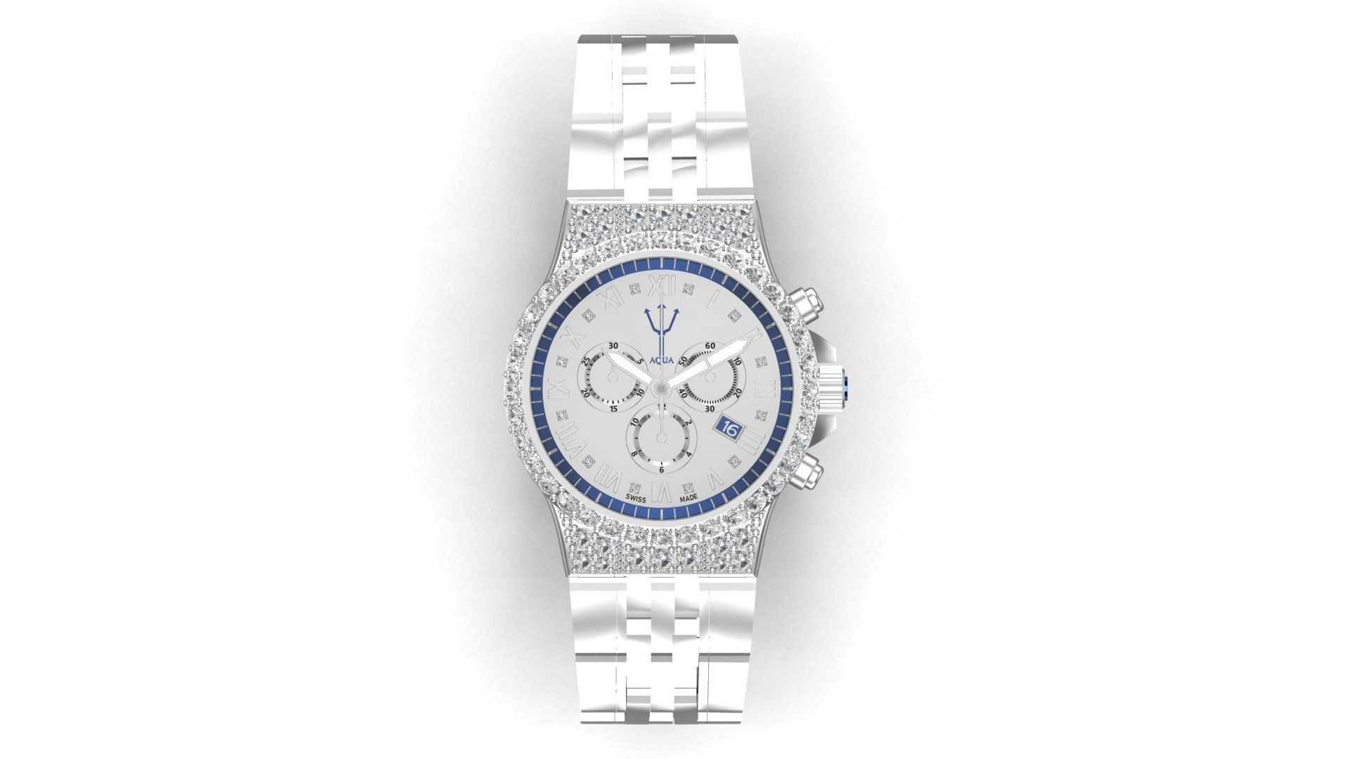 Gold Diamonds AQWA Watch 3D print model_12