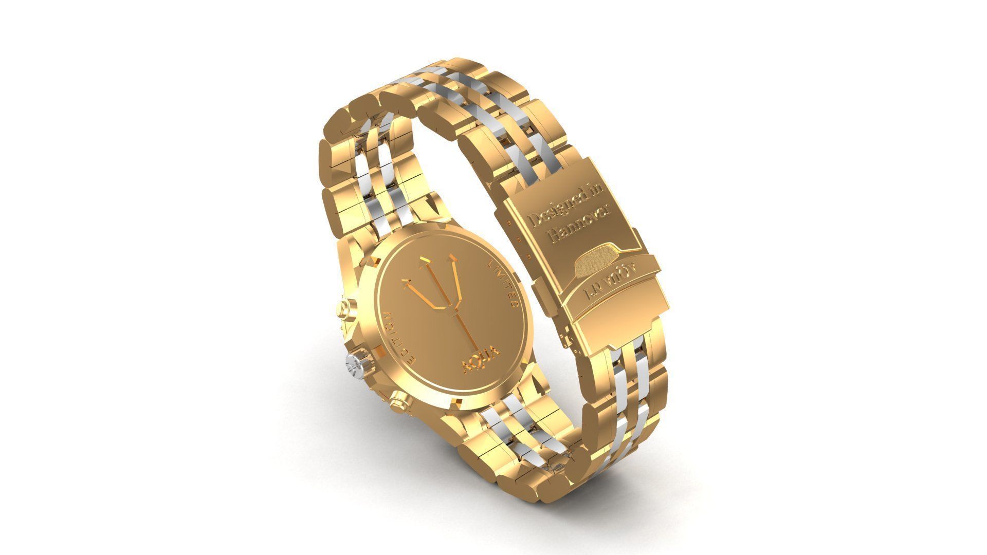 Gold Diamonds AQWA Watch 3D print model_7