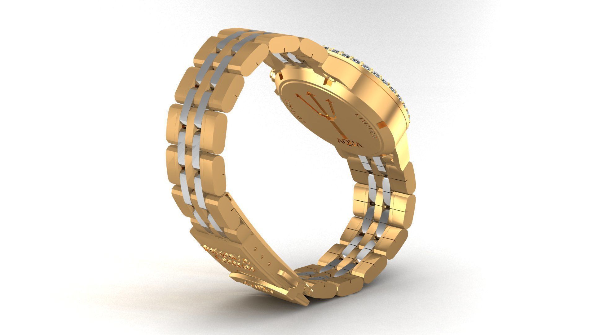 Gold Diamonds AQWA Watch 3D print model_11