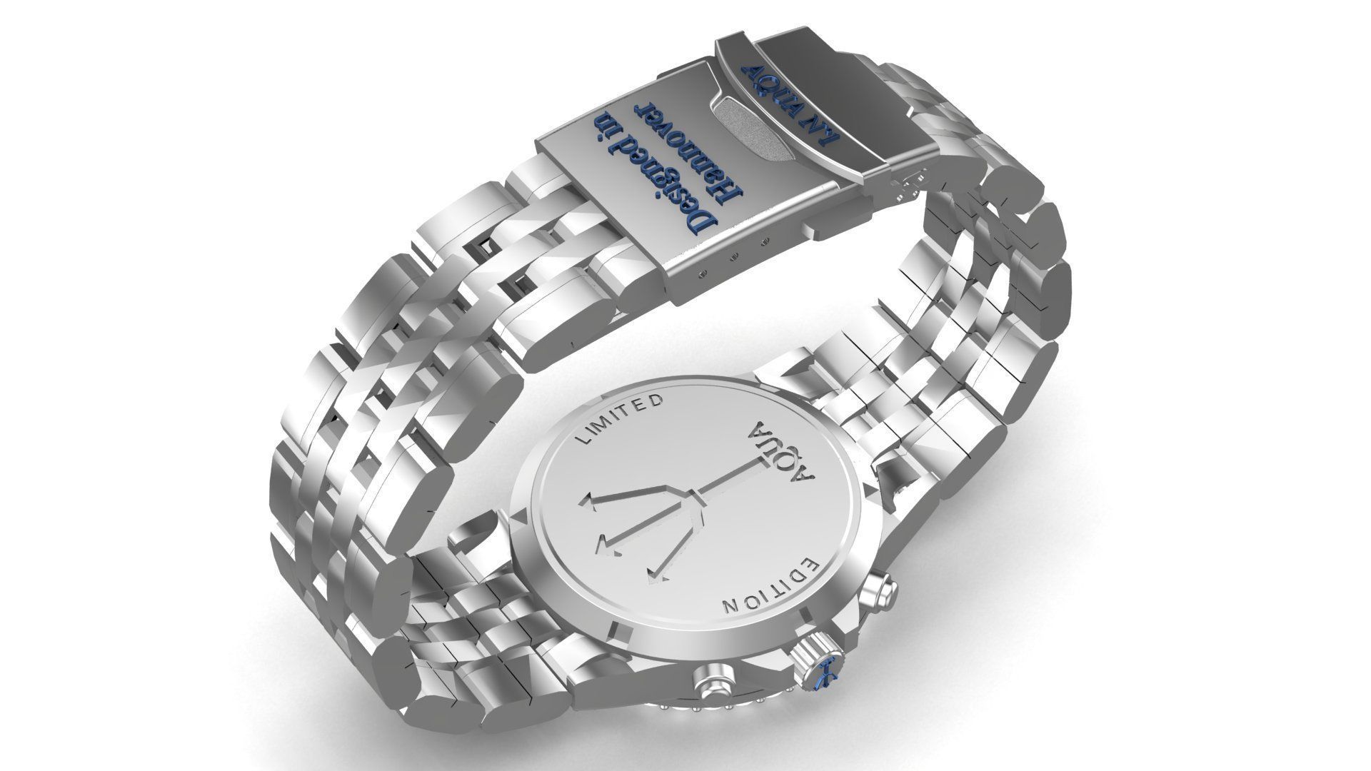 Gold Diamonds AQWA Watch 3D print model_2