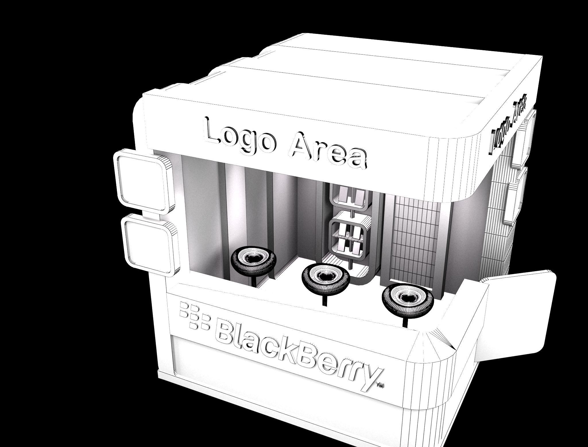 Booth Exhibition Stand a167 3D model_11