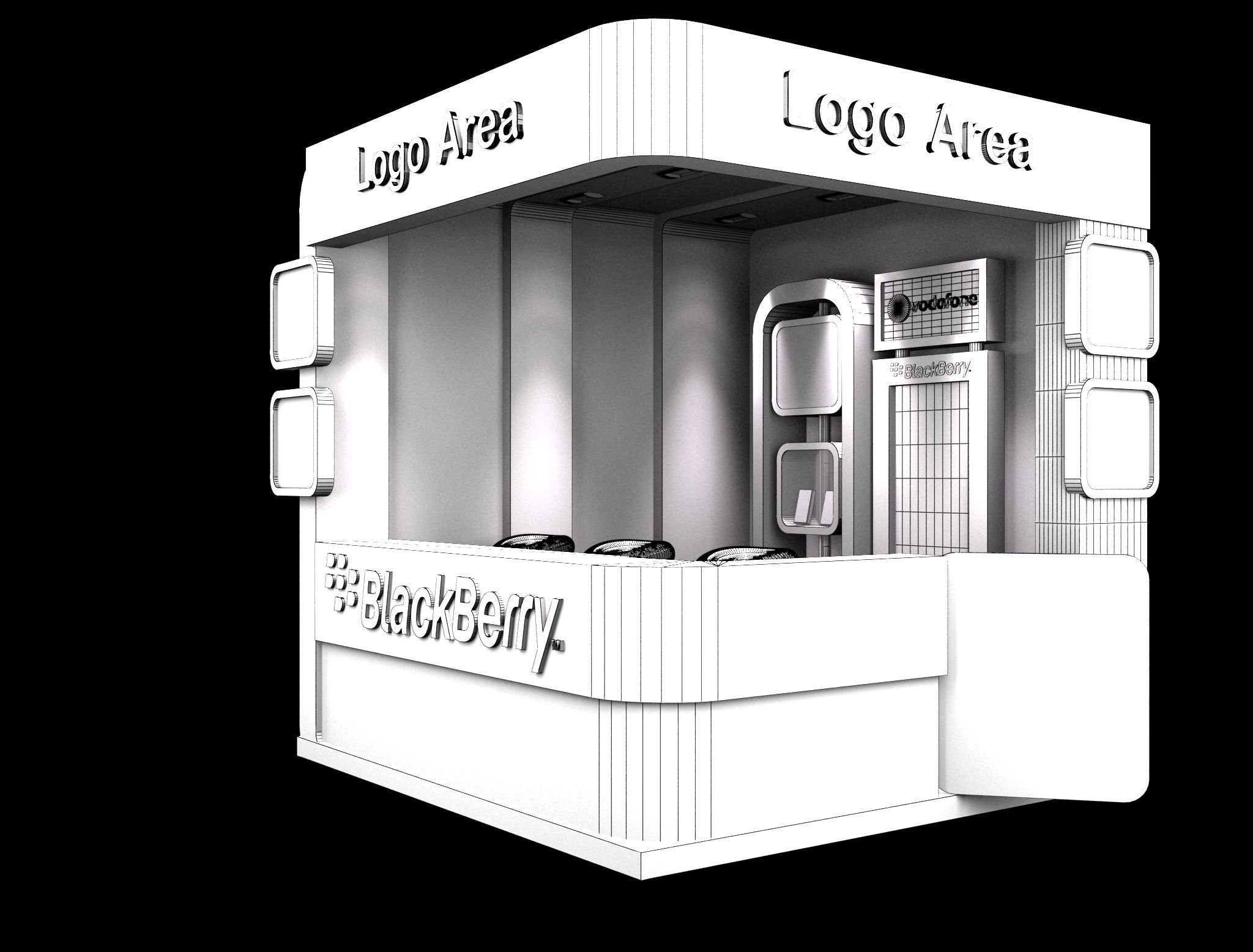Booth Exhibition Stand a167 3D model_3