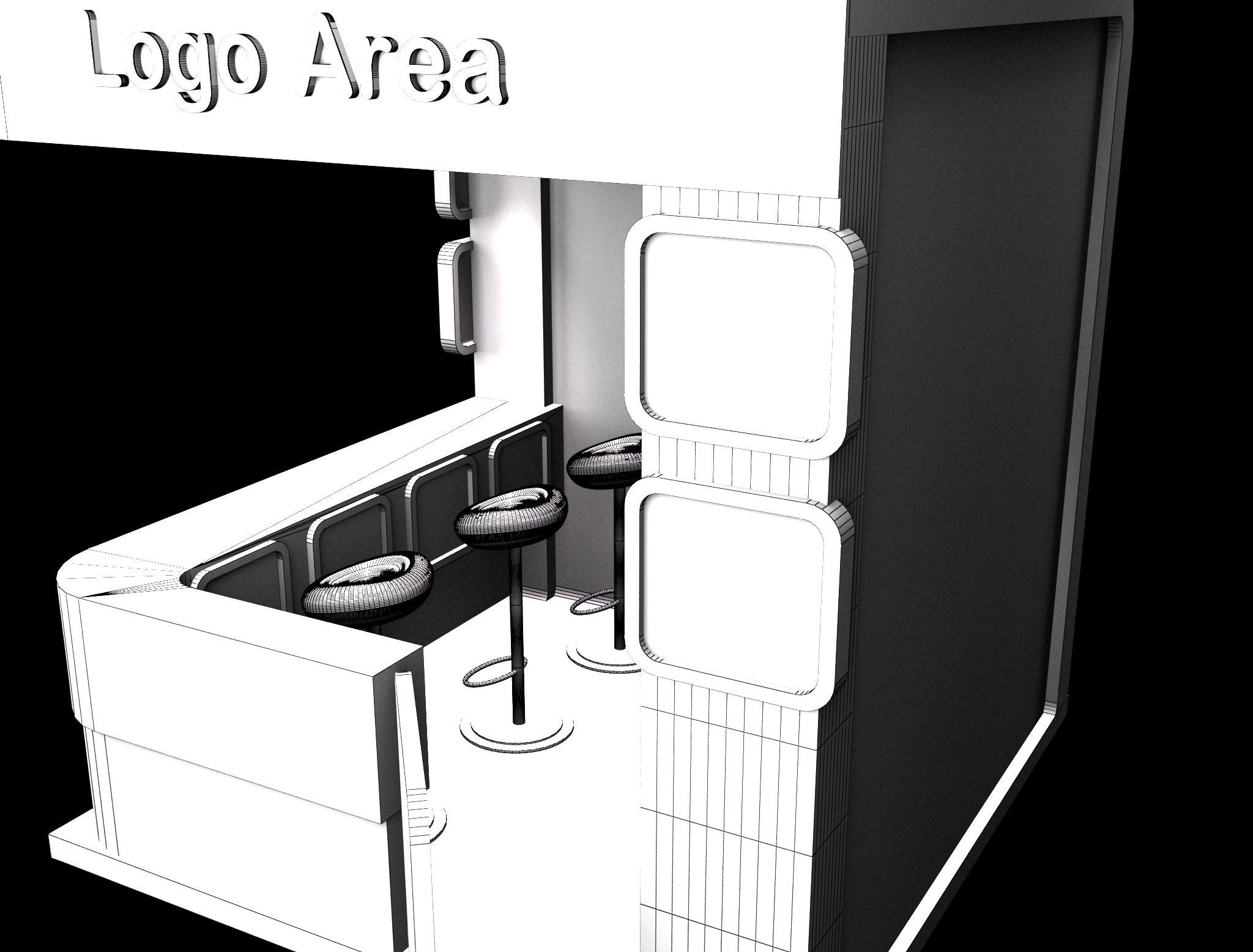Booth Exhibition Stand a167 3D model_7