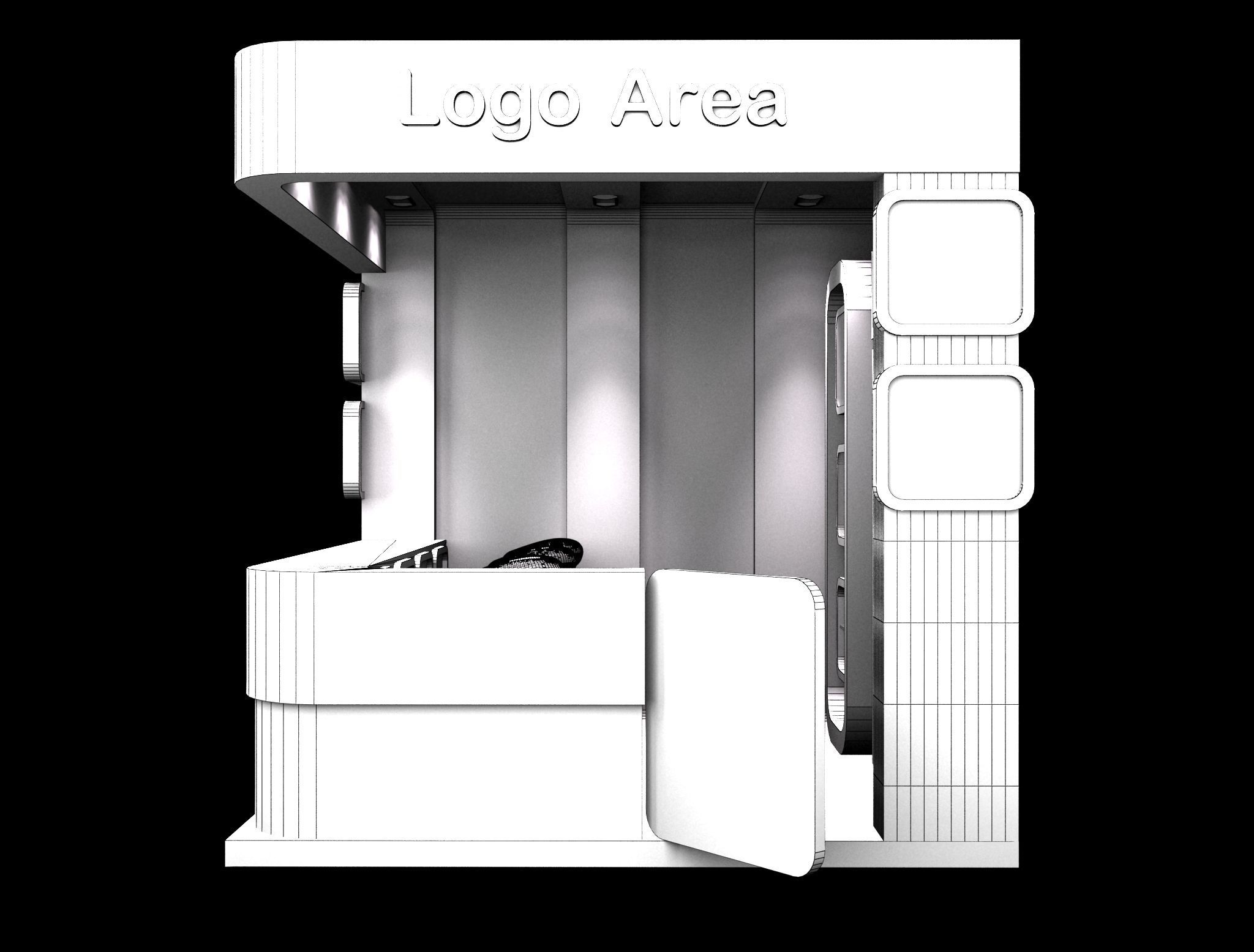 Booth Exhibition Stand a167 3D model_5