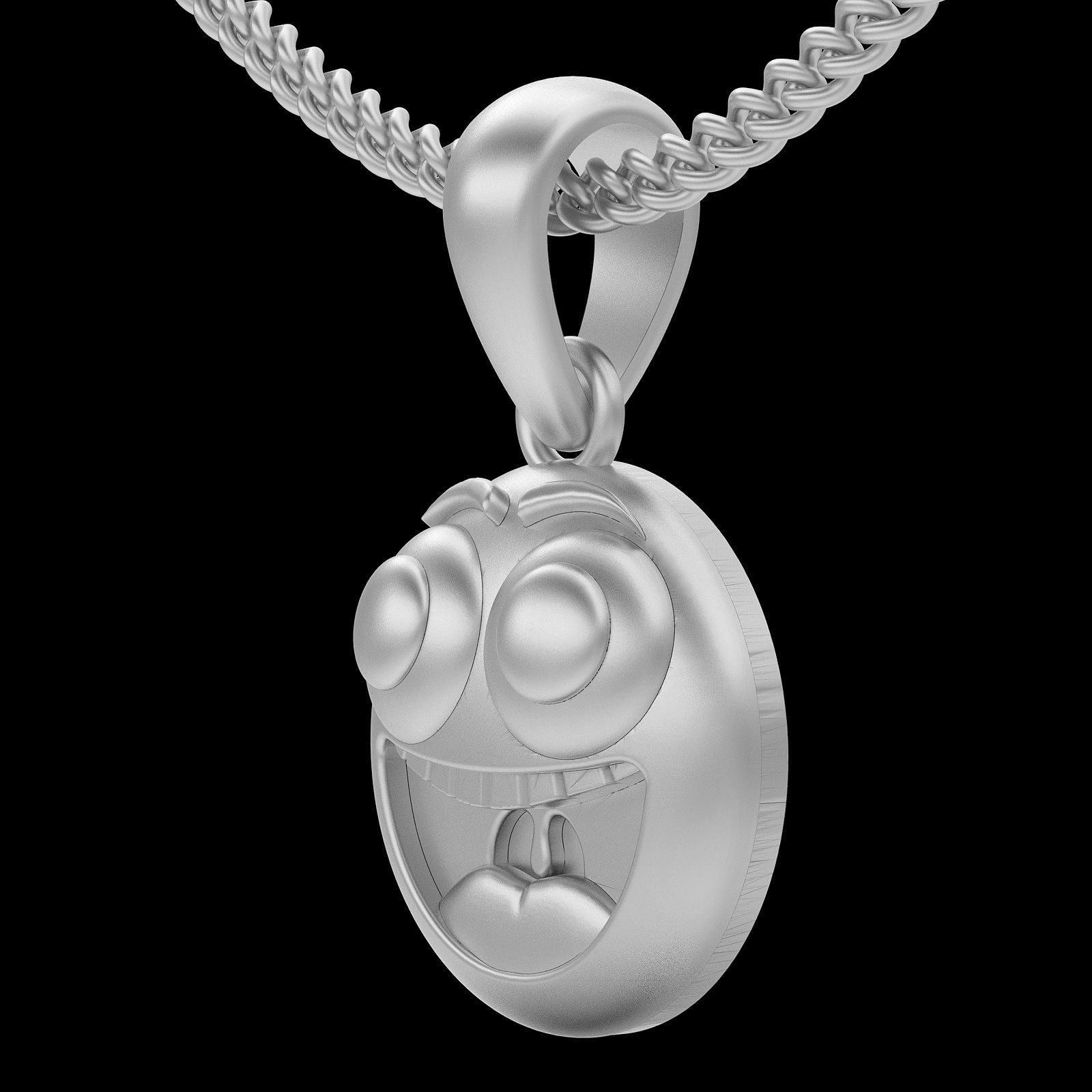Emoji face comic pendant silver gold jewelry 3D printable model 3D print model_3