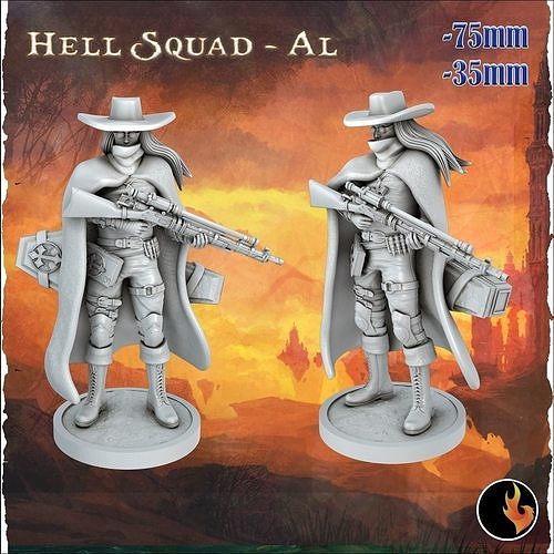 Hell Squad AL - Dark Fantasy Minis 3D print model
