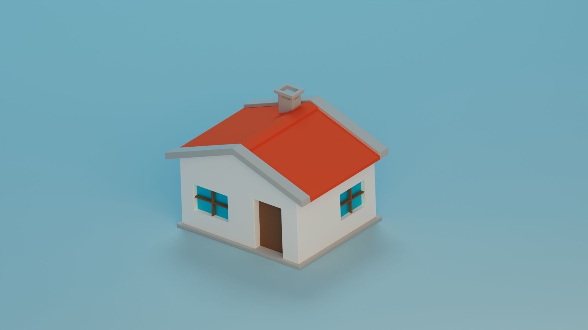 Five Low Poly Houses Low-poly 3D model_11