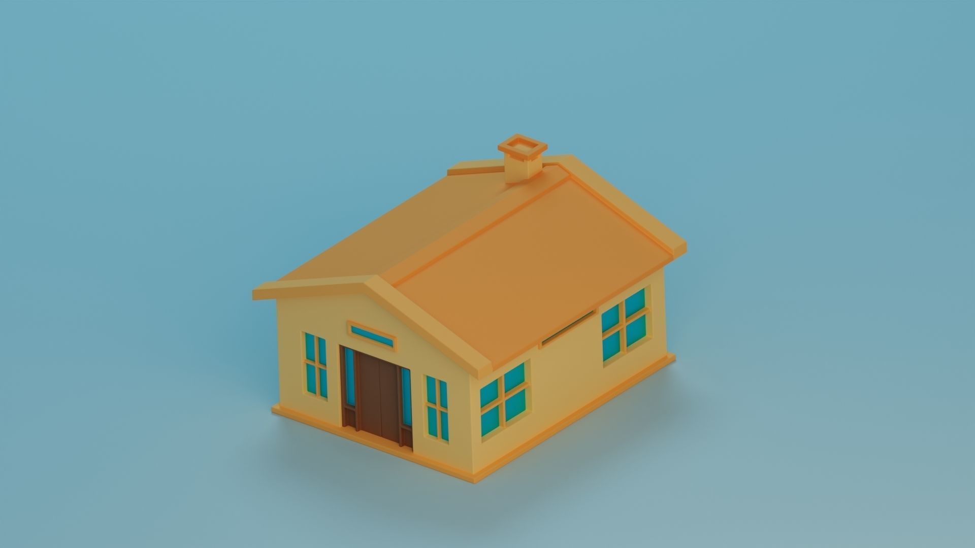 Five Low Poly Houses Low-poly 3D model_10