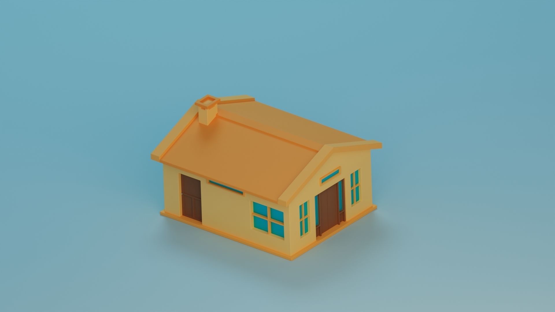 Five Low Poly Houses Low-poly 3D model_8