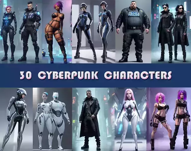 Cyberpunk Characters x30 Texture