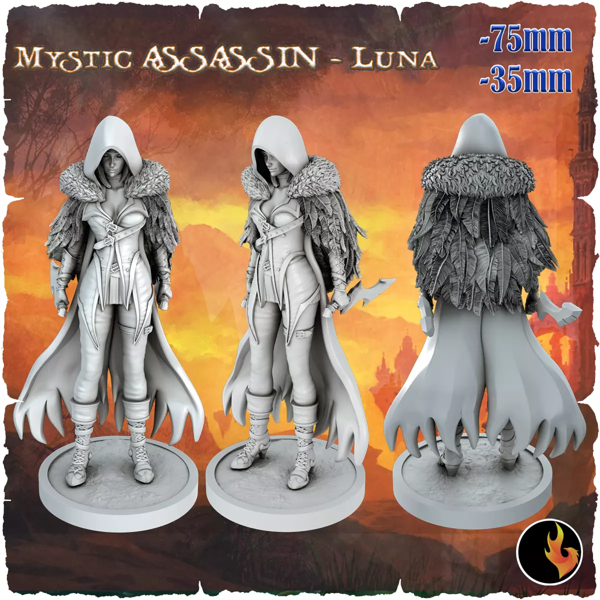 Luna - Dark Fantasy Minis 3D print model_0