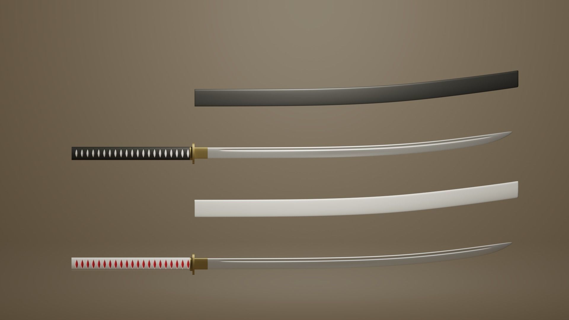 Katana Japanese Sword 3D model_7