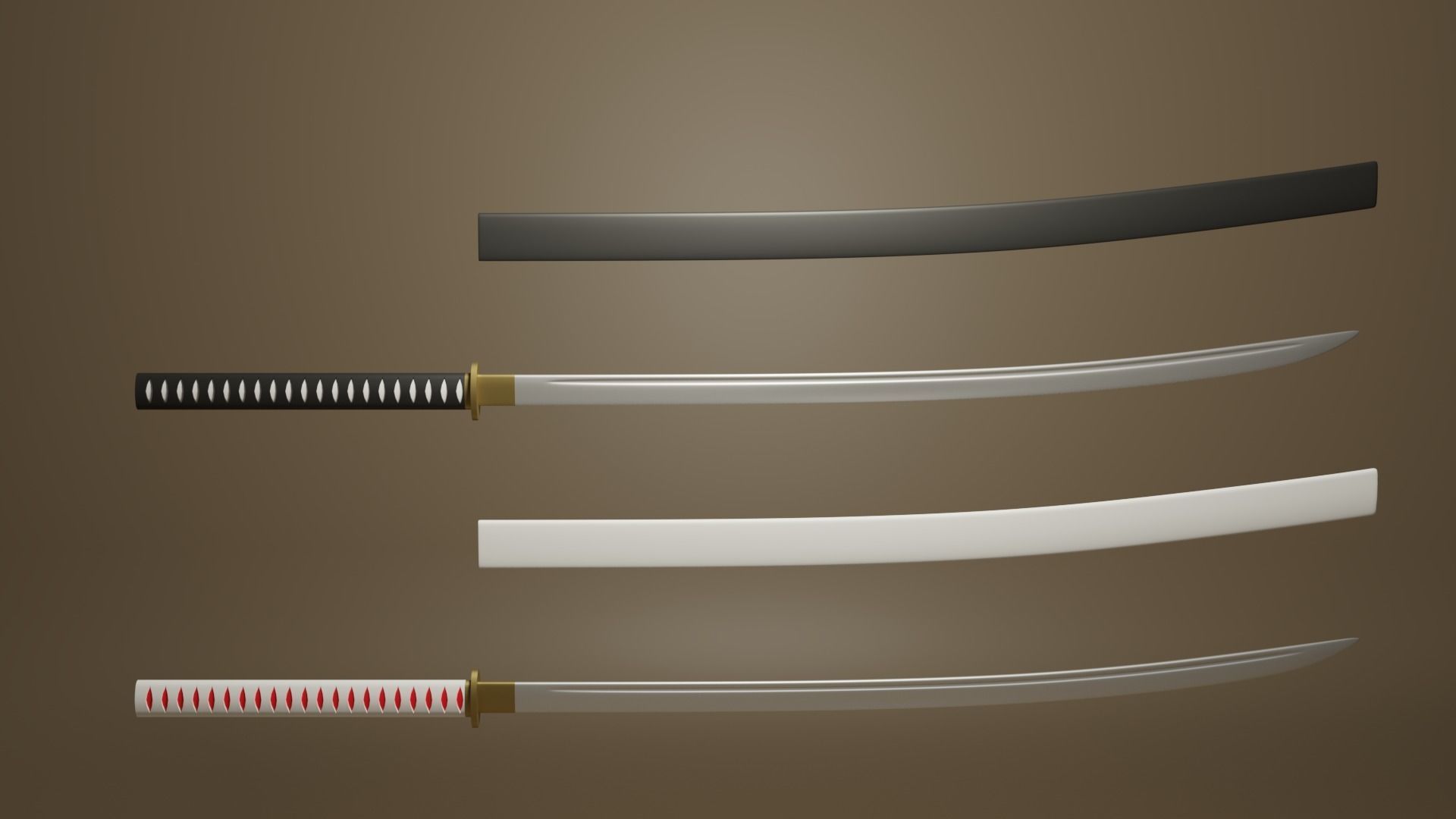 Katana Japanese Sword 3D model_8