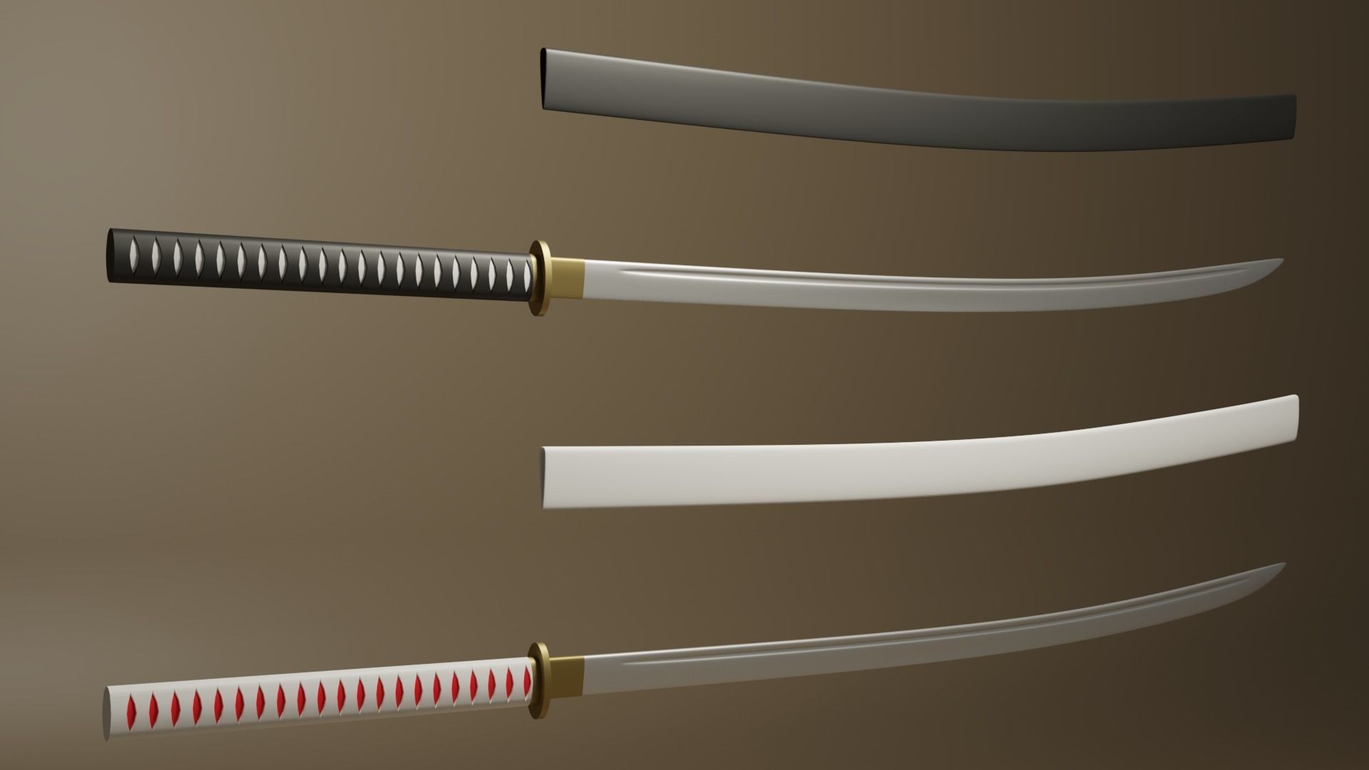 Katana Japanese Sword 3D model_1