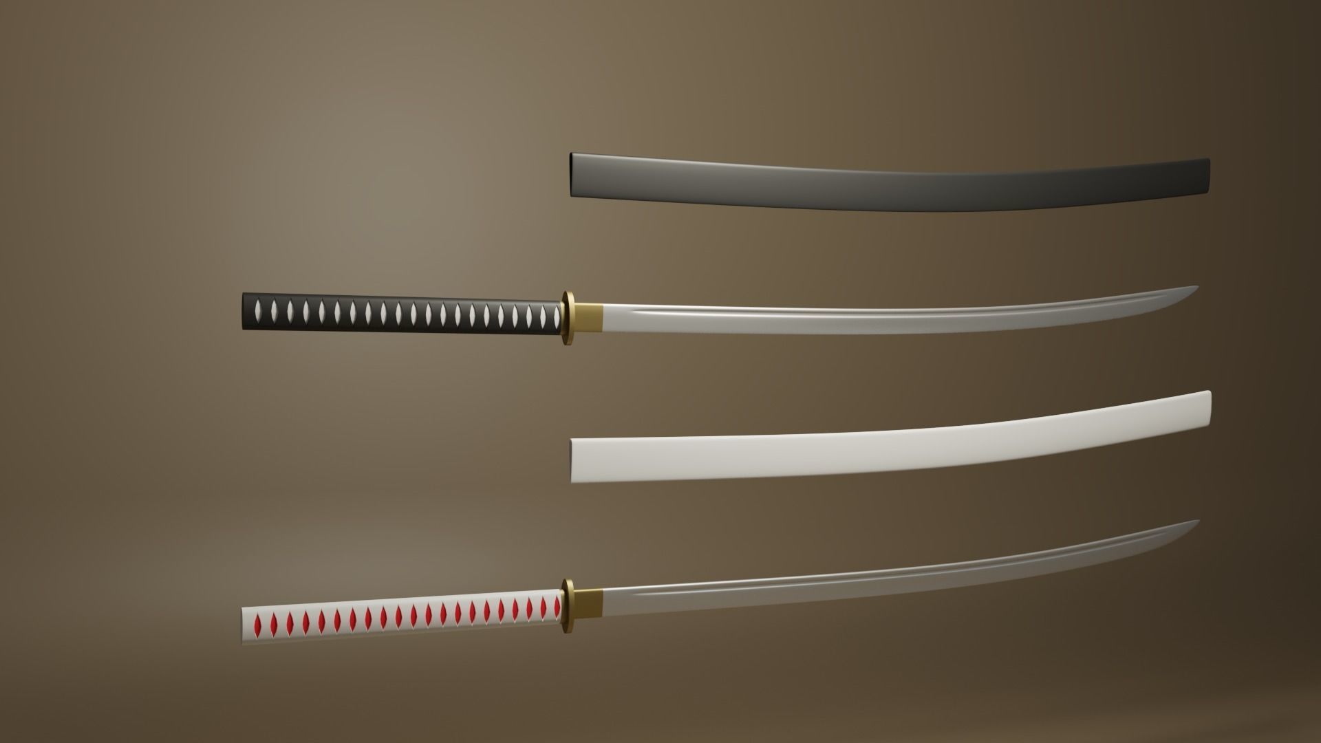 Katana Japanese Sword 3D model_2
