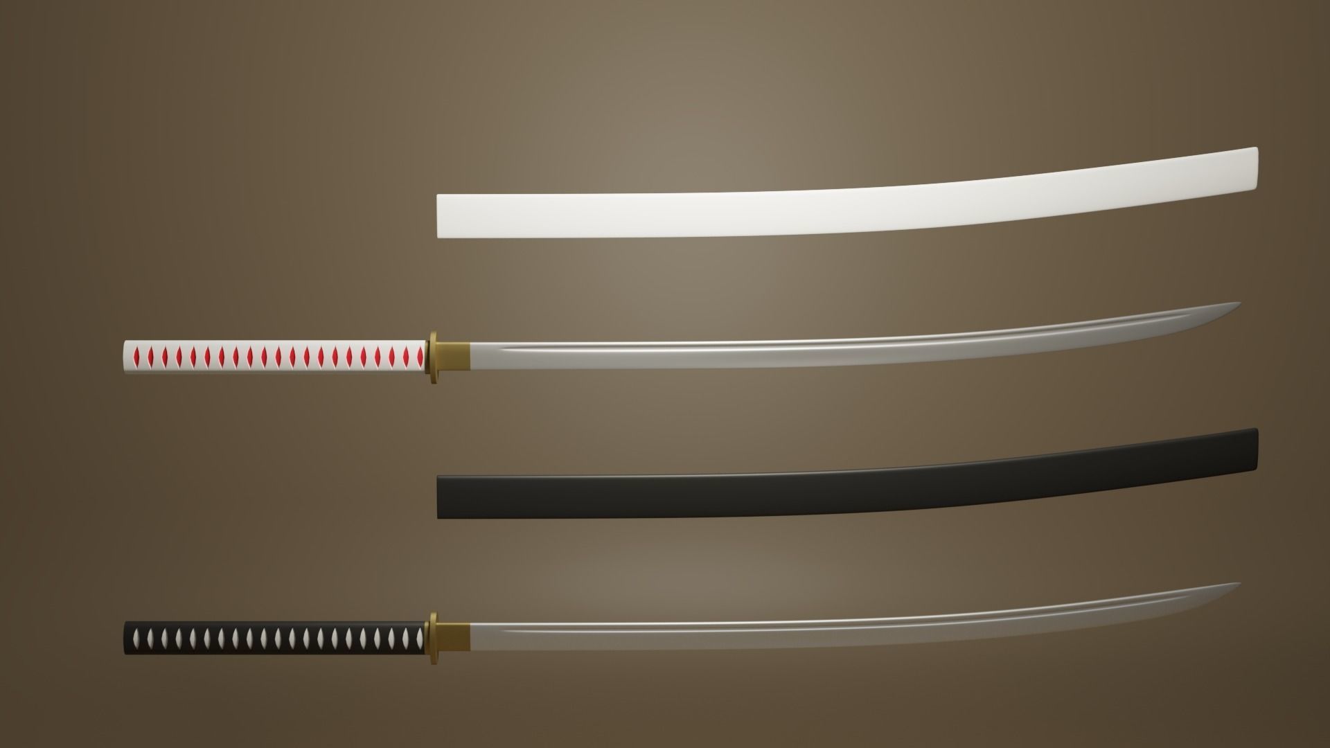 Katana Japanese Sword 3D model_6