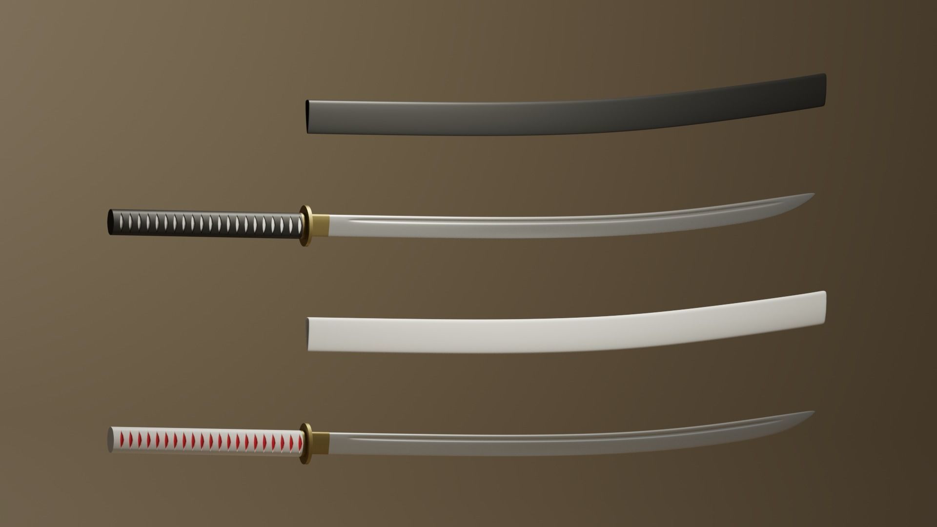 Katana Japanese Sword 3D model_3