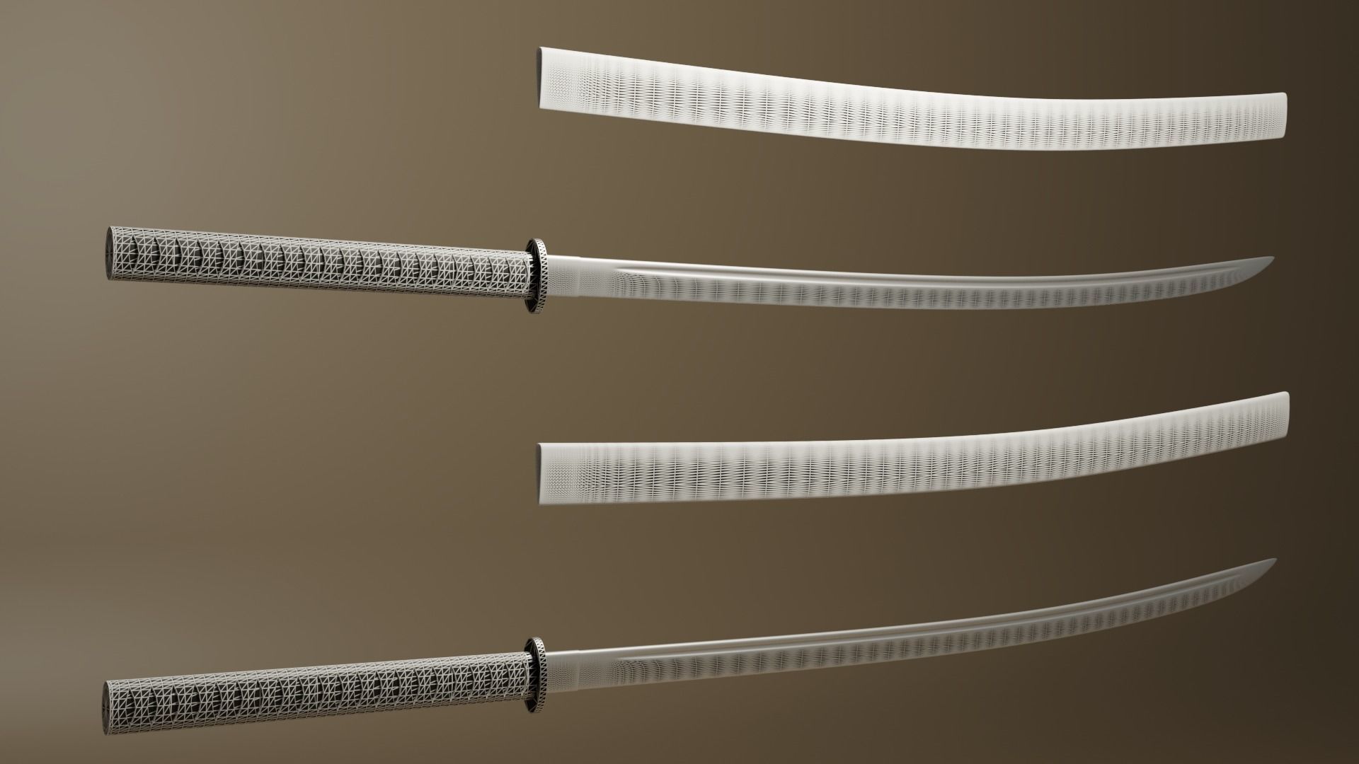 Katana Japanese Sword 3D model_9