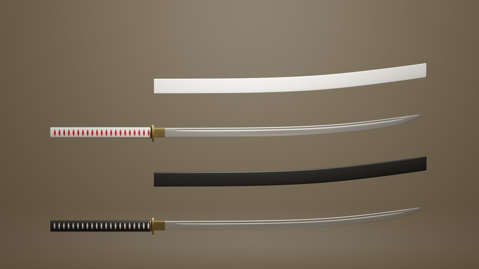 Katana Japanese Sword 3D model_5