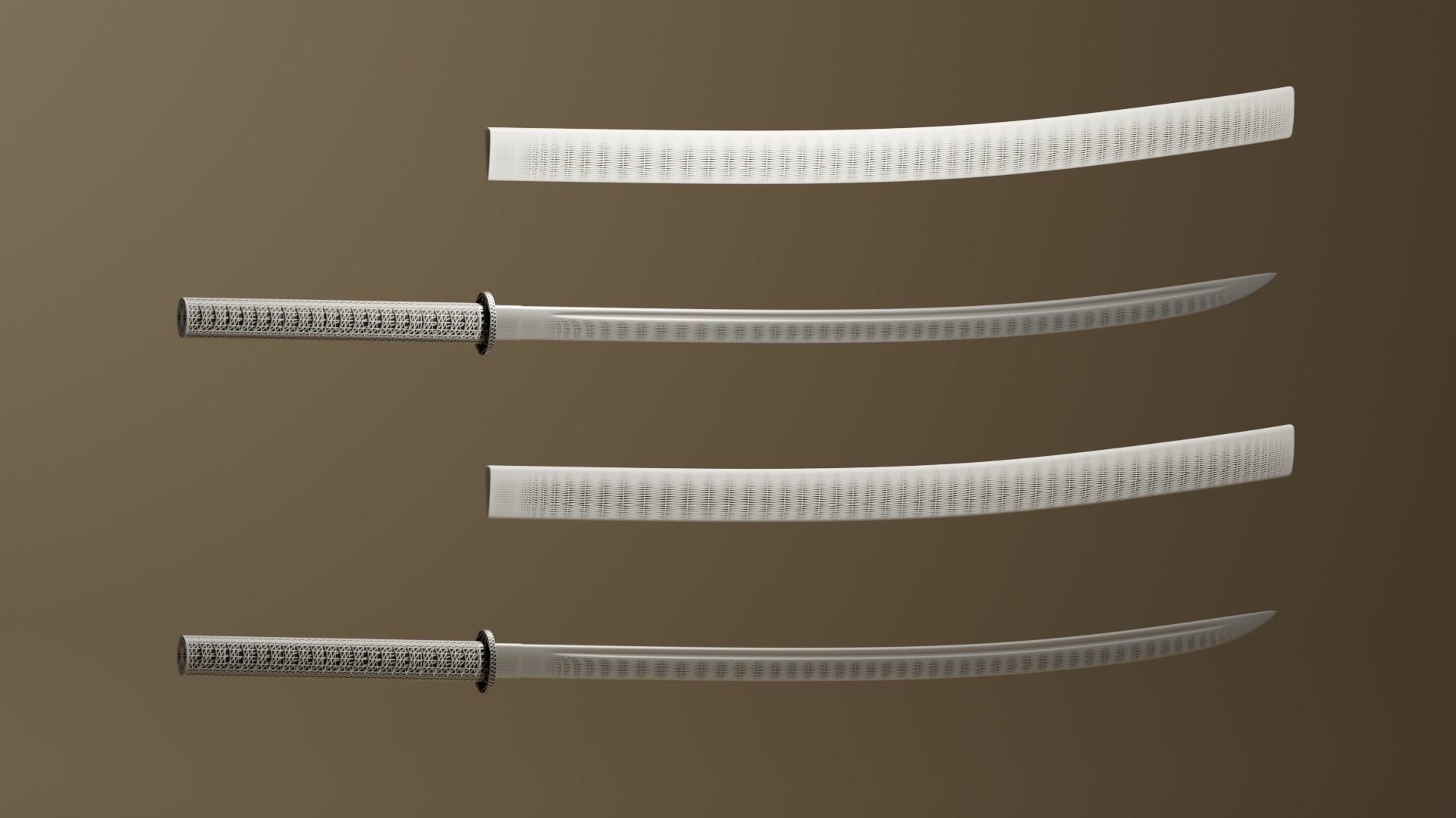 Katana Japanese Sword 3D model_10