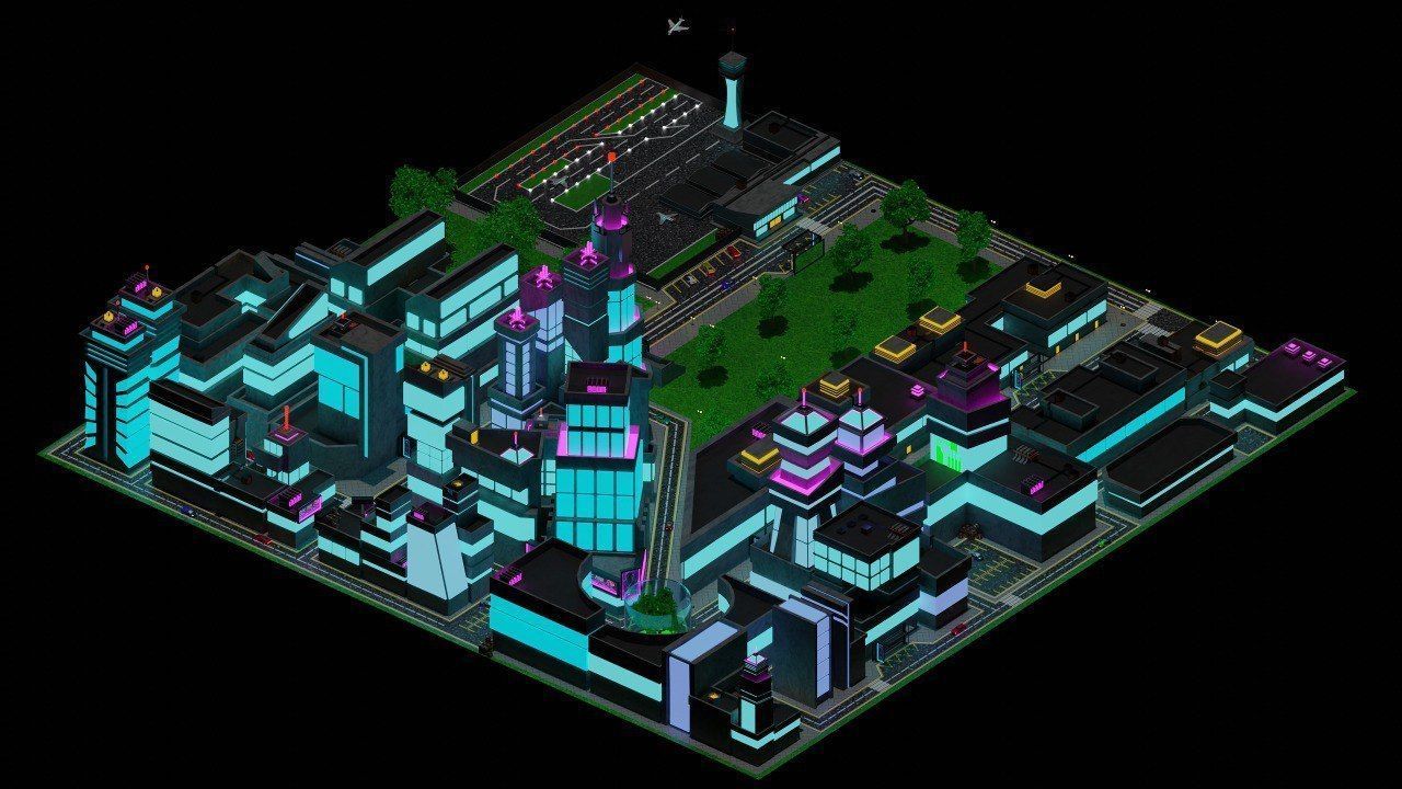 Metropolis Megalopolis Cosmopolis Town Sci fi Future  Low-poly 3D model_17