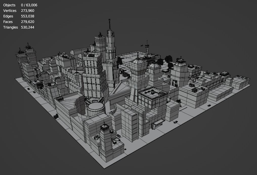 Metropolis Megalopolis Cosmopolis Town Sci fi Future  Low-poly 3D model_20