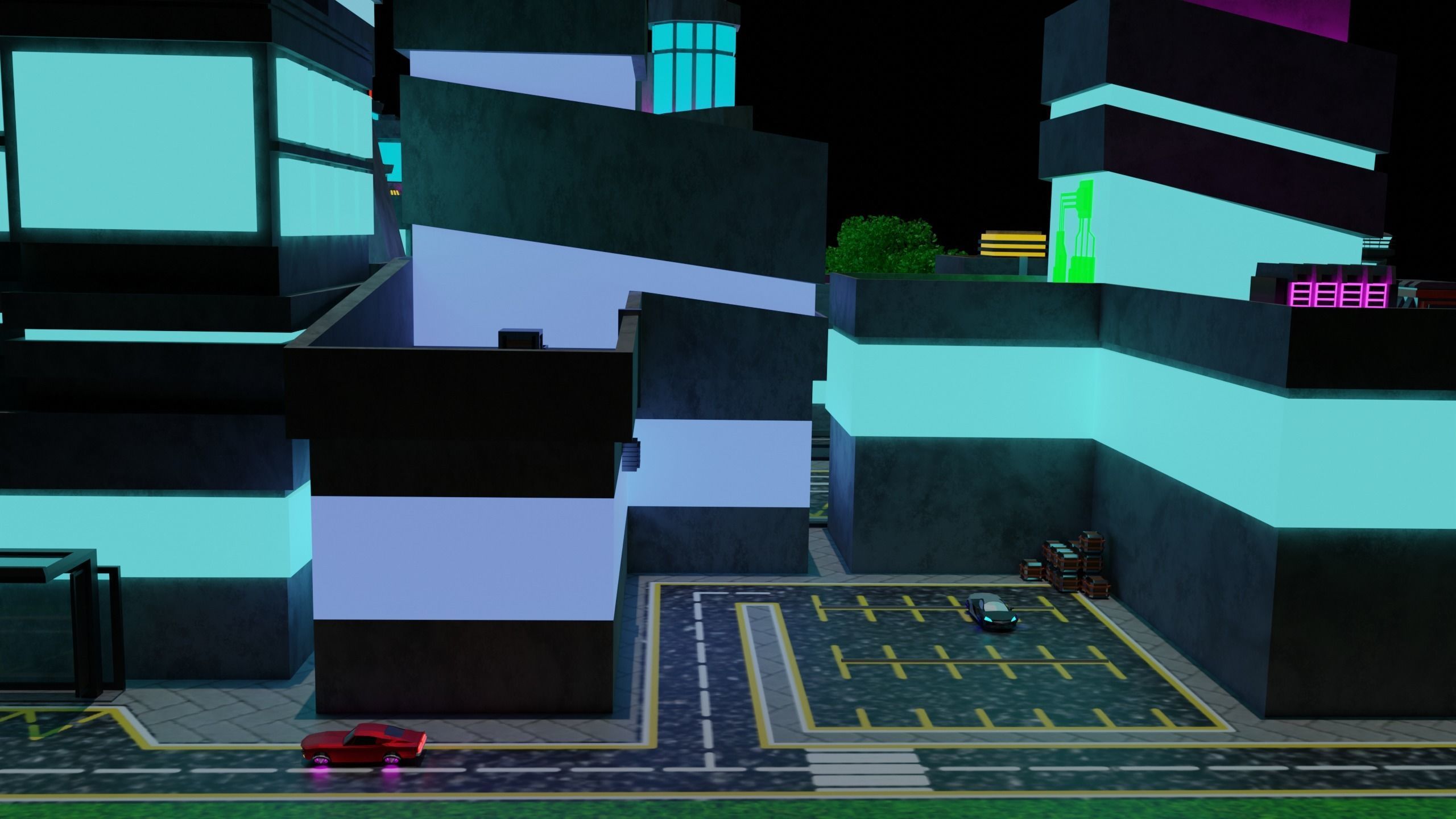 Metropolis Megalopolis Cosmopolis Town Sci fi Future  Low-poly 3D model_15