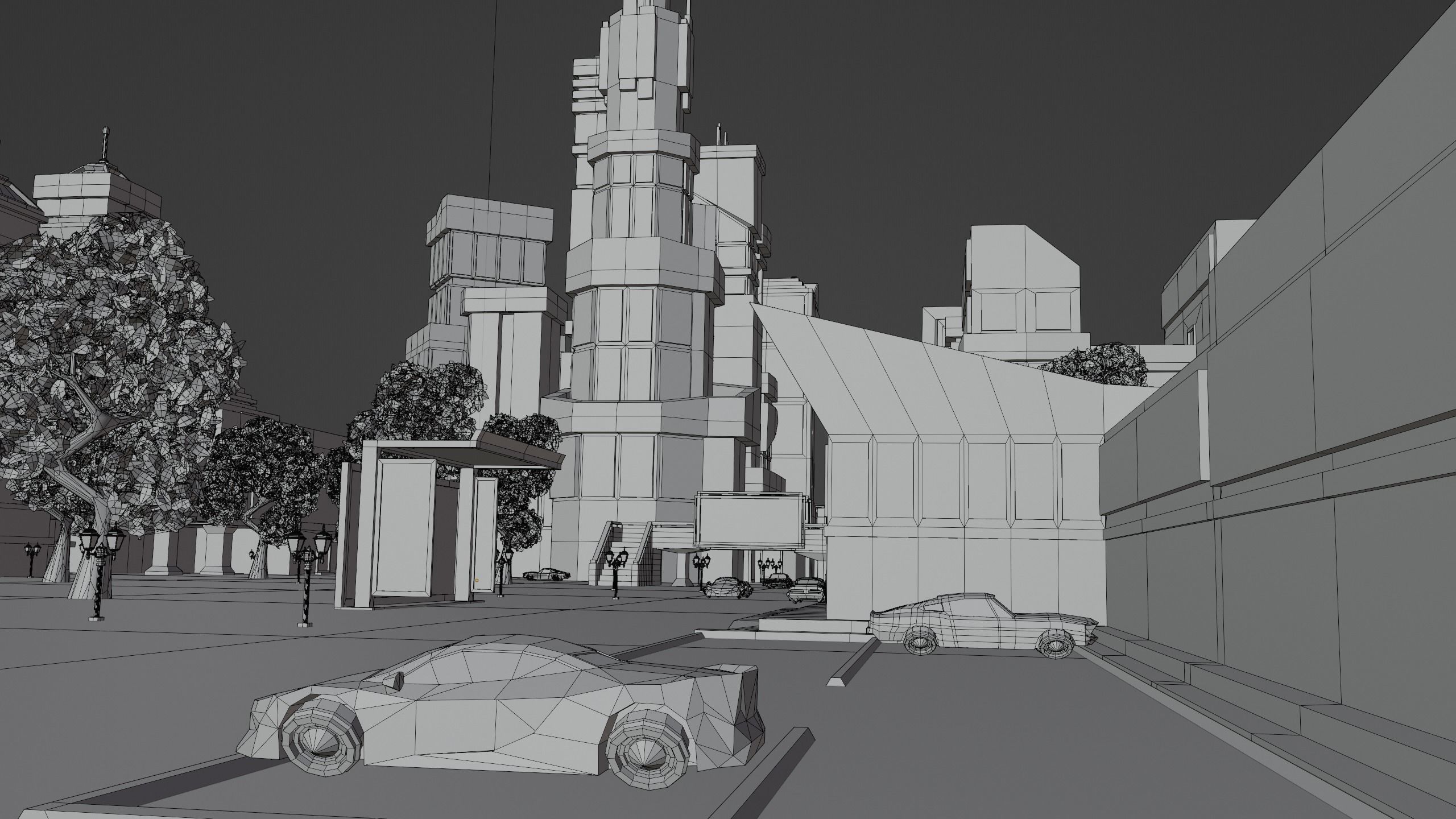 Metropolis Megalopolis Cosmopolis Town Sci fi Future  Low-poly 3D model_24