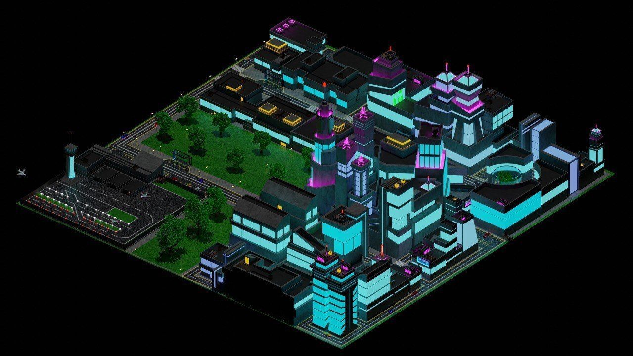 Metropolis Megalopolis Cosmopolis Town Sci fi Future  Low-poly 3D model_18