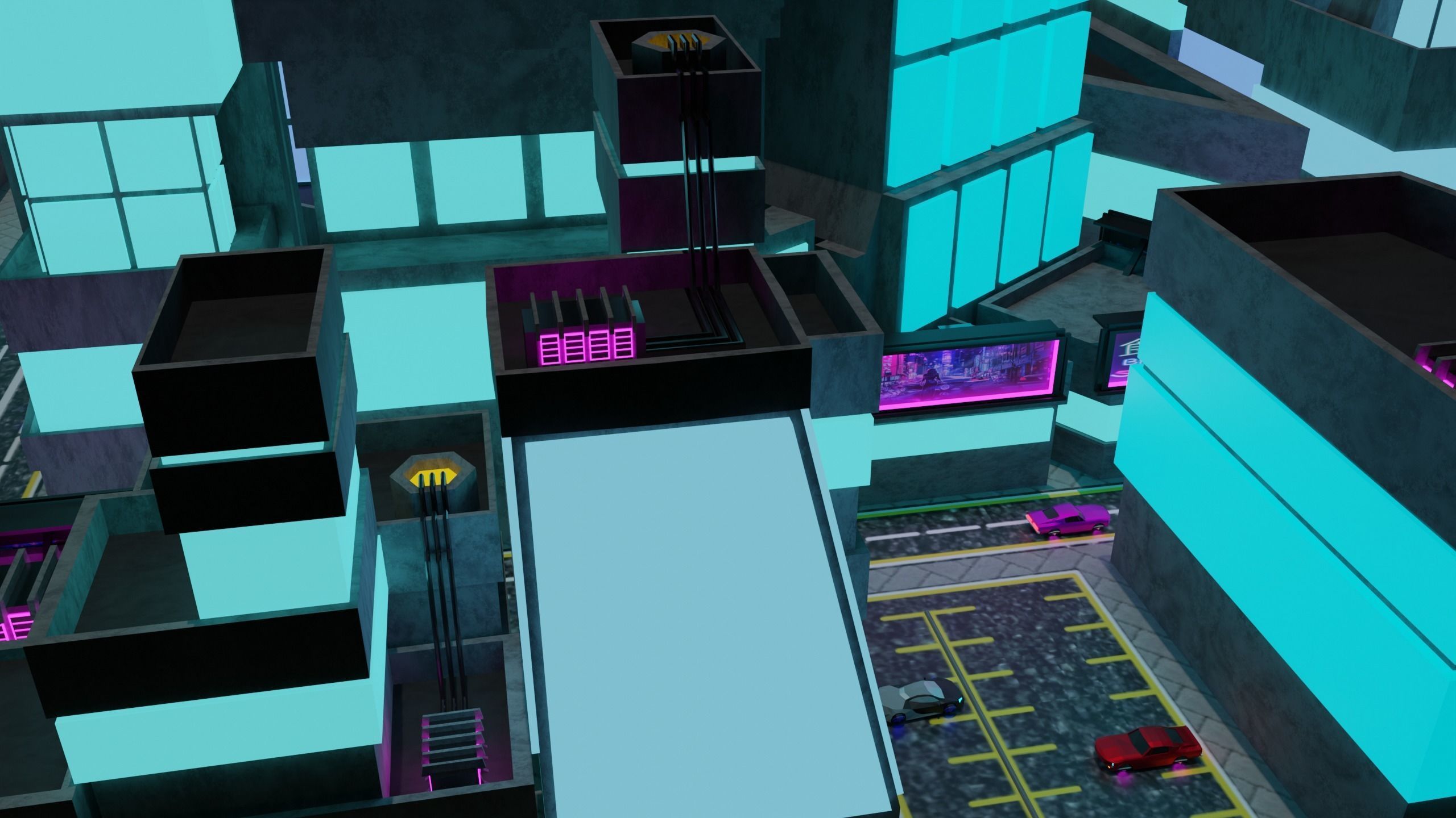 Metropolis Megalopolis Cosmopolis Town Sci fi Future  Low-poly 3D model_9