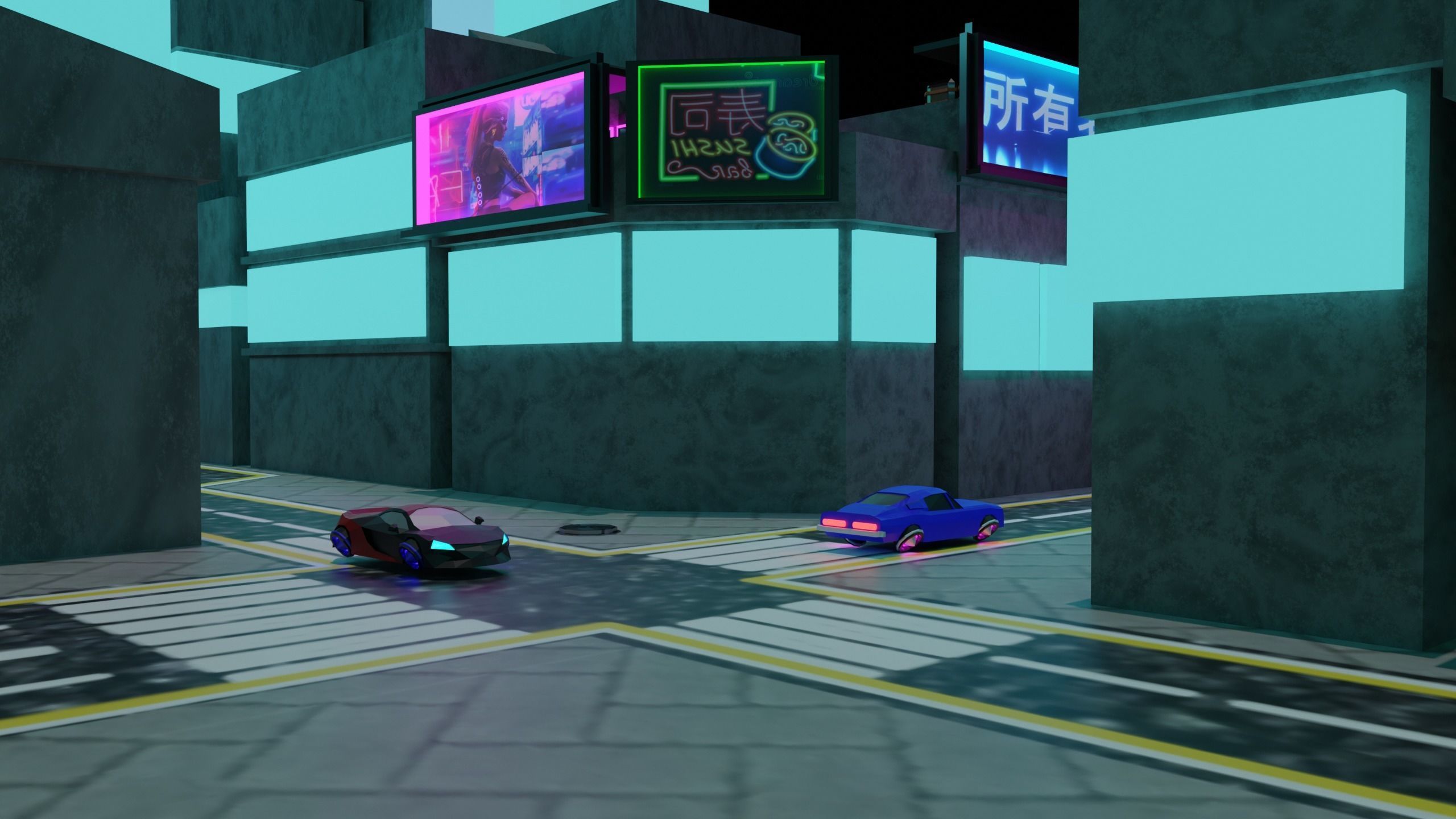 Metropolis Megalopolis Cosmopolis Town Sci fi Future  Low-poly 3D model_2