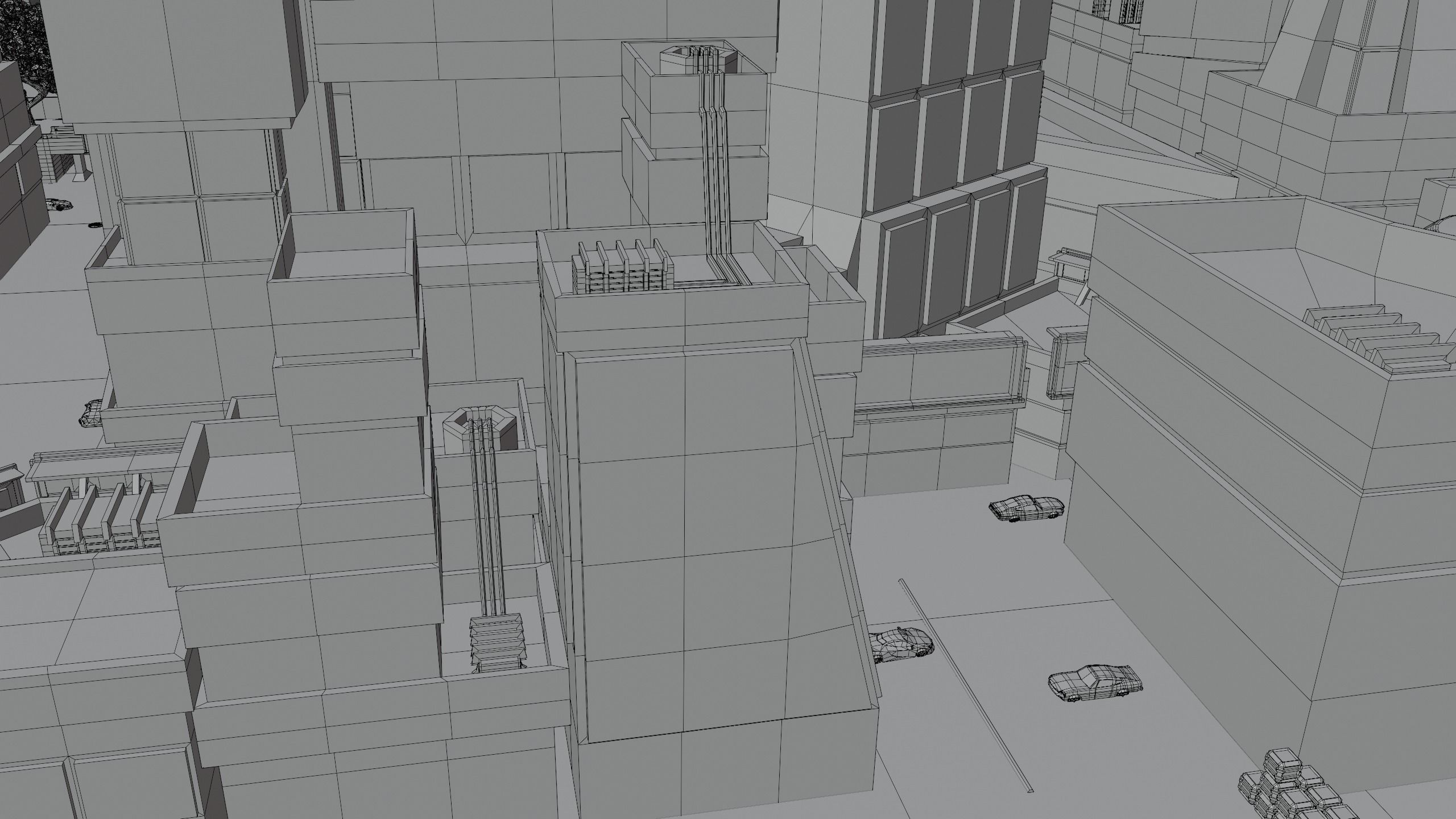 Metropolis Megalopolis Cosmopolis Town Sci fi Future  Low-poly 3D model_32